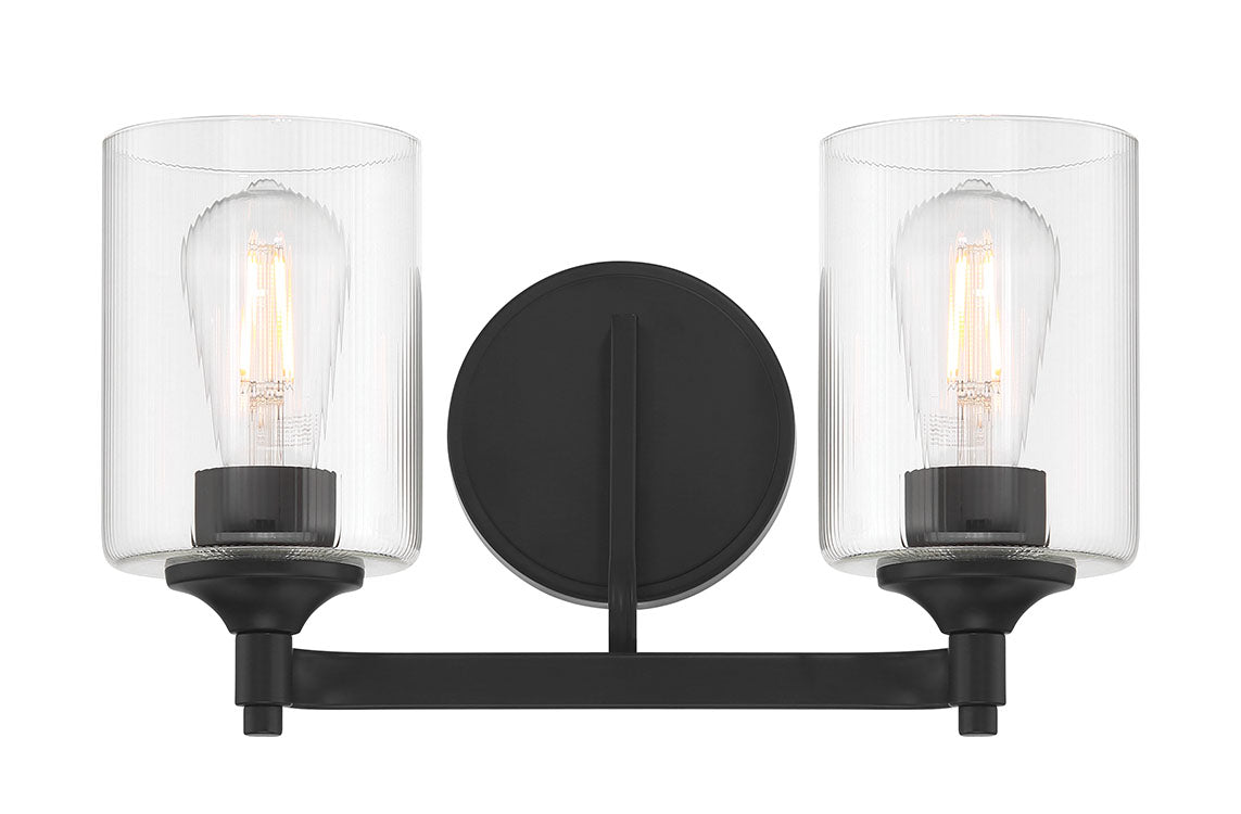 14'' Ryehouse Matte Black 2 Light Bath Vanity