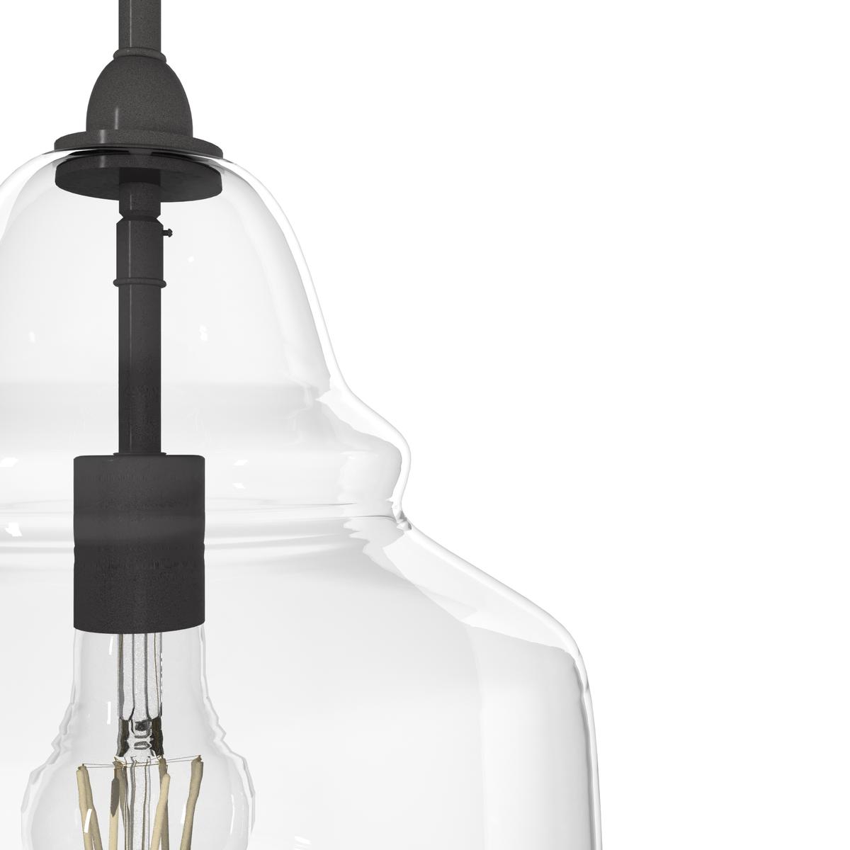 Dunshire 12-inch 1-light Noble Bronze Pendant with Clear Glass Bell Design