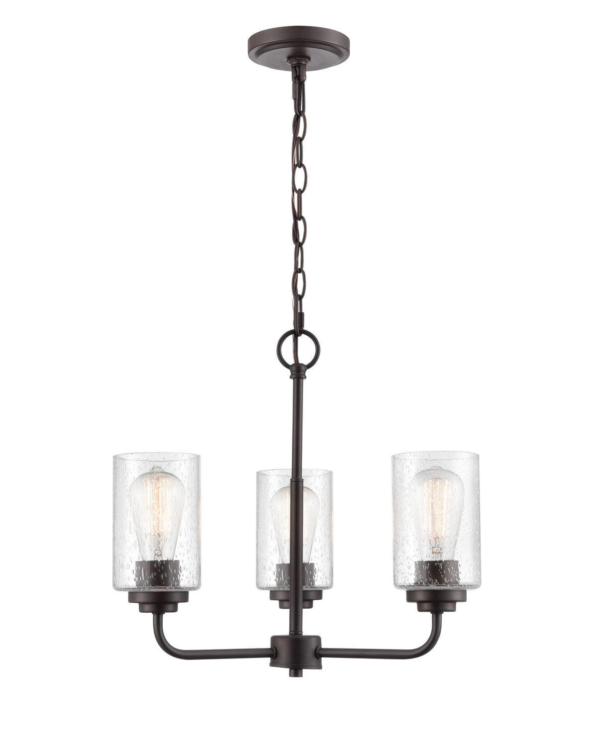 16'' Moven Rubbed Bronze 3 Light Chandelier