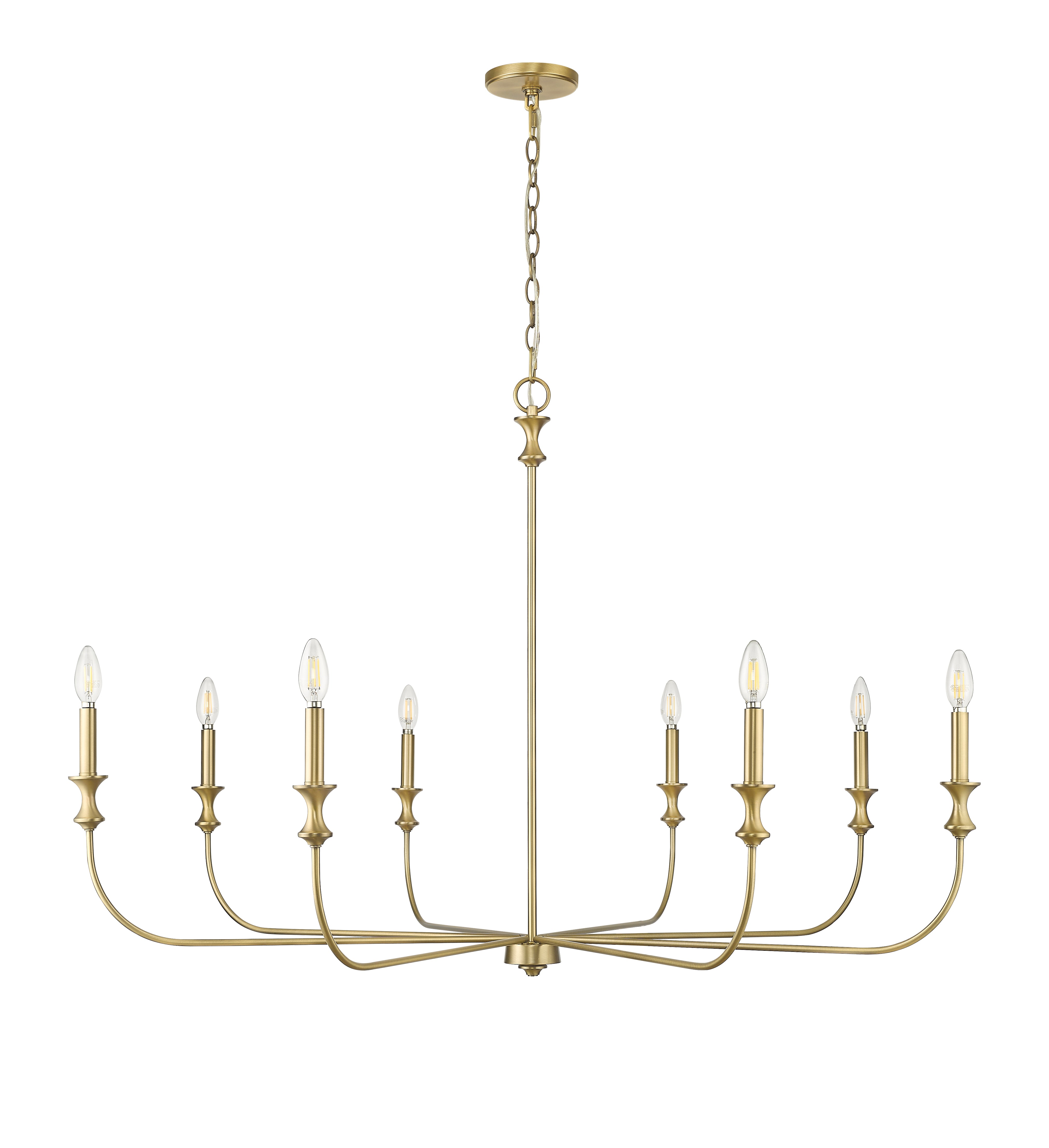 31.75'' Savanne Vintage Brass 8 Light Chandelier