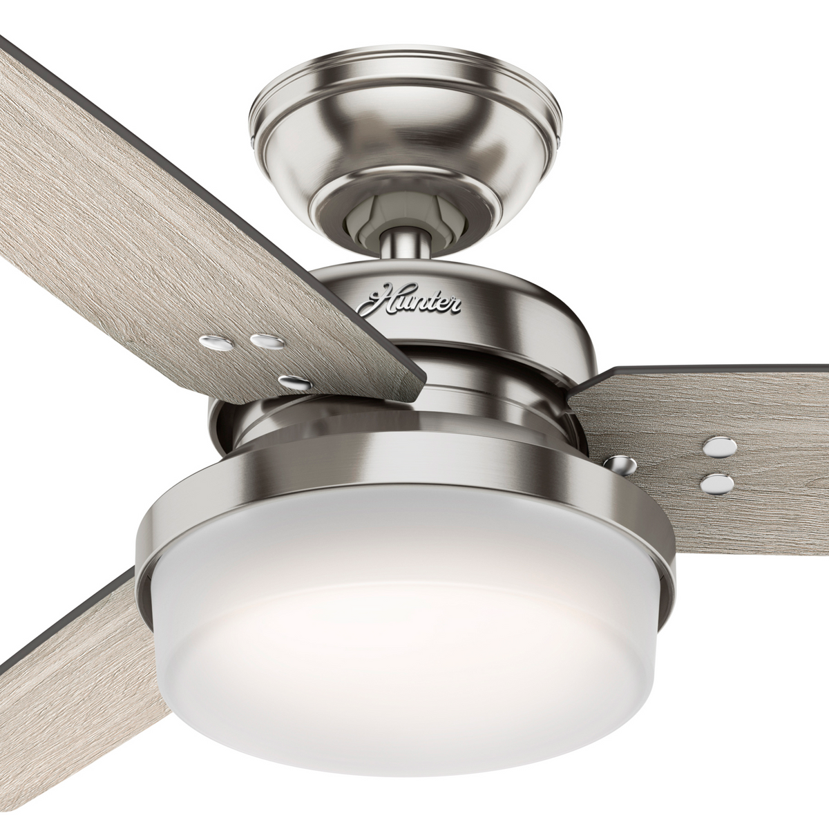 44 inch Sentinel Brushed Nickel Ceiling Fan with LED Light Kit and Handheld Remote