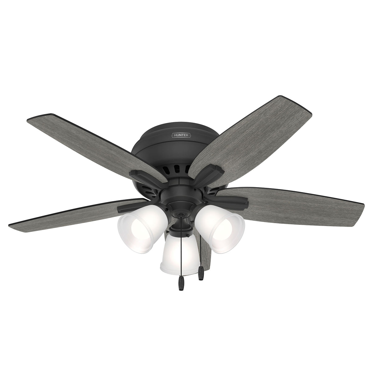 42 inch Newsome Matte Black Low Profile Ceiling Fan with LED Light Kit