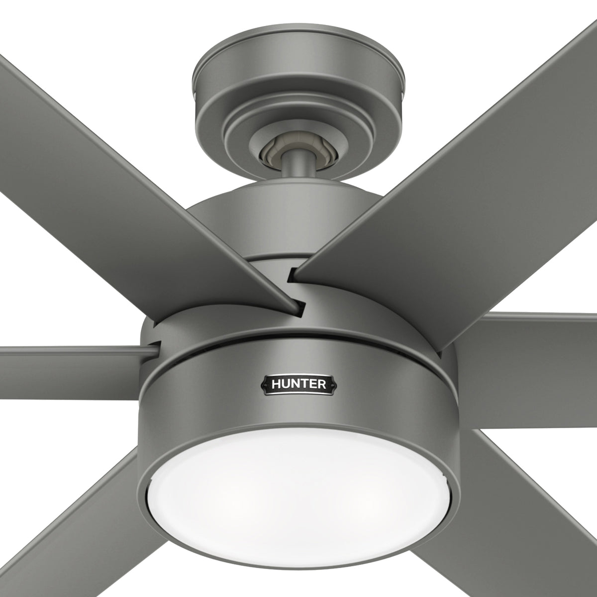 60 inch Solaria ENERGY STAR® Matte Silver Damp Rated Ceiling Fan with LED Light Kit and Wall Control