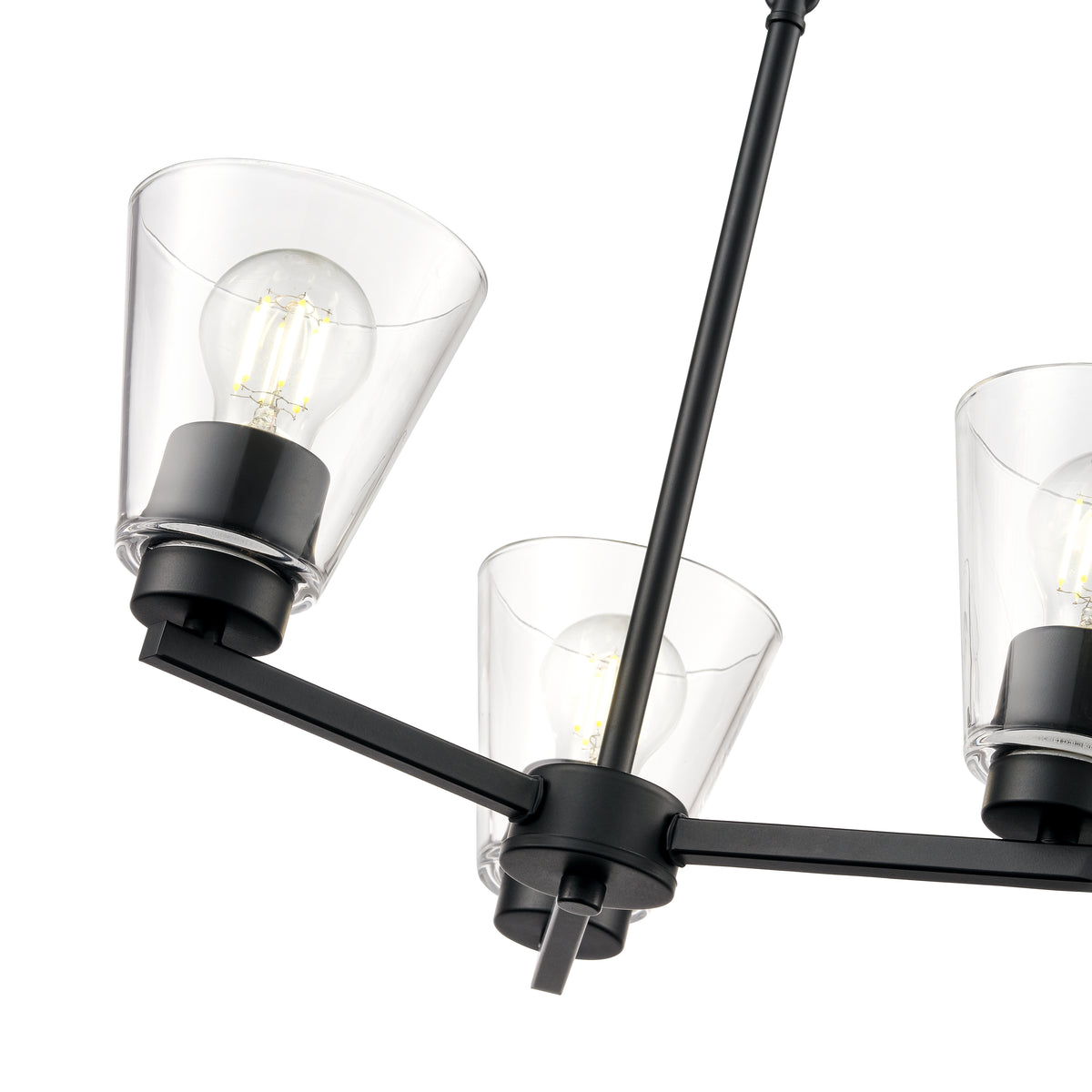15'' Strayhan Matte Black 3 Light Chandelier