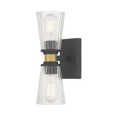 4.25'' Lustria Matte Black 2 Light Wall Sconce