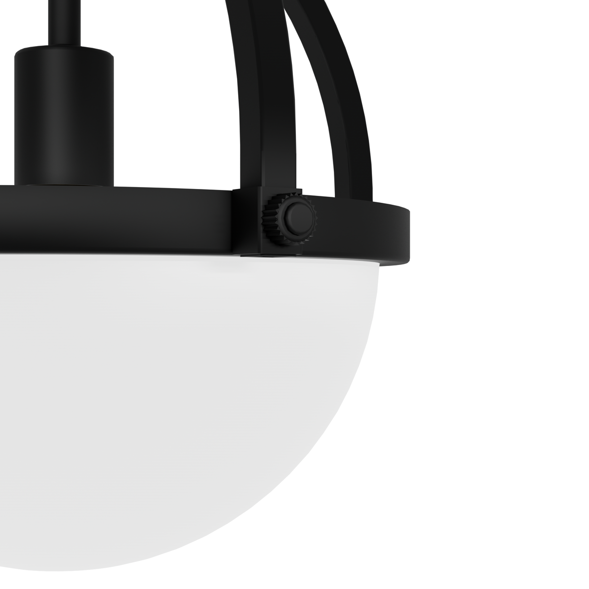 Wedgefield 12.75-inch 1-light Matte Black Orb Pendant with Frosted Cased White Glass