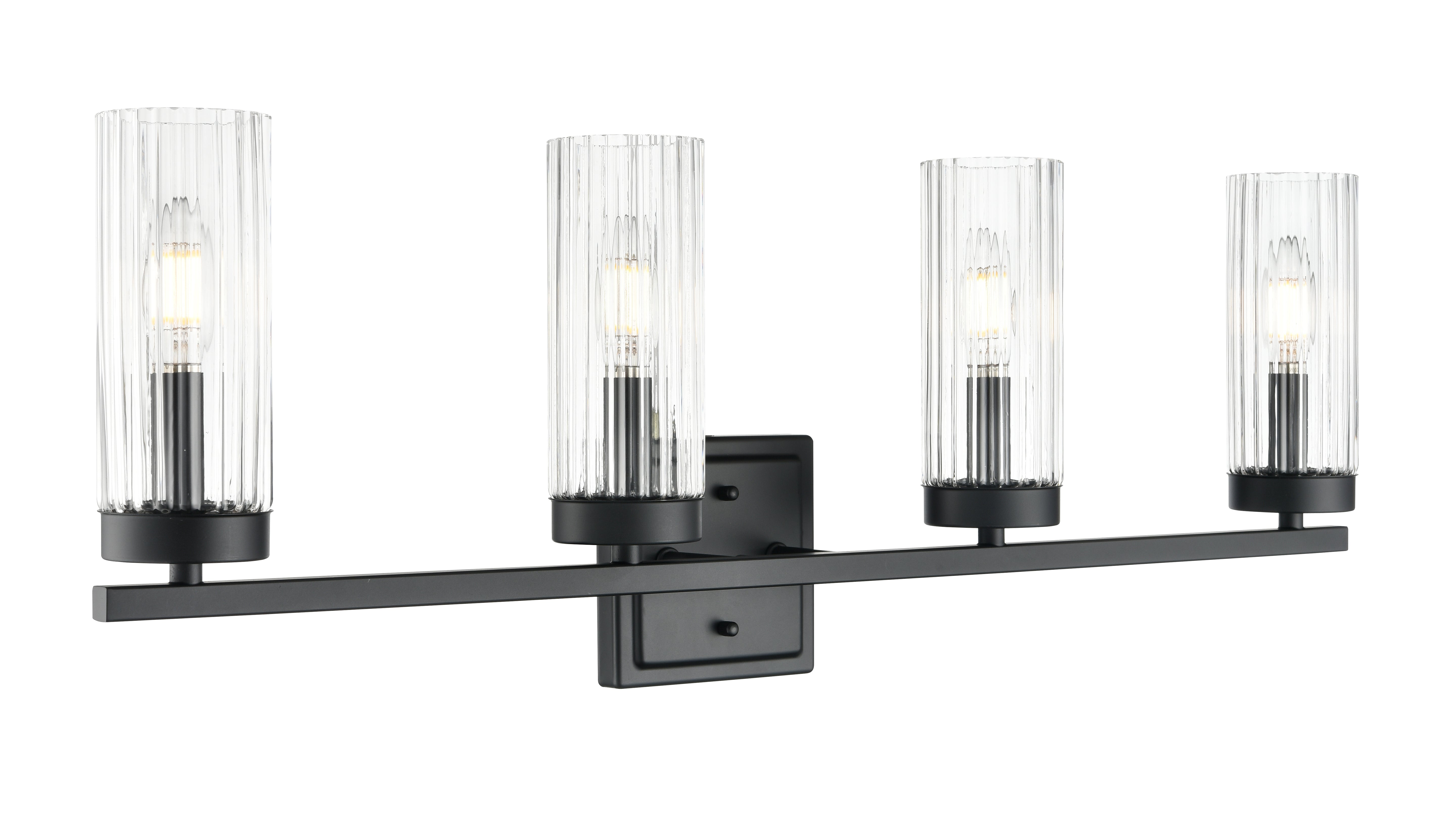 29.75'' Iversen Matte Black 4 Light Bath Vanity
