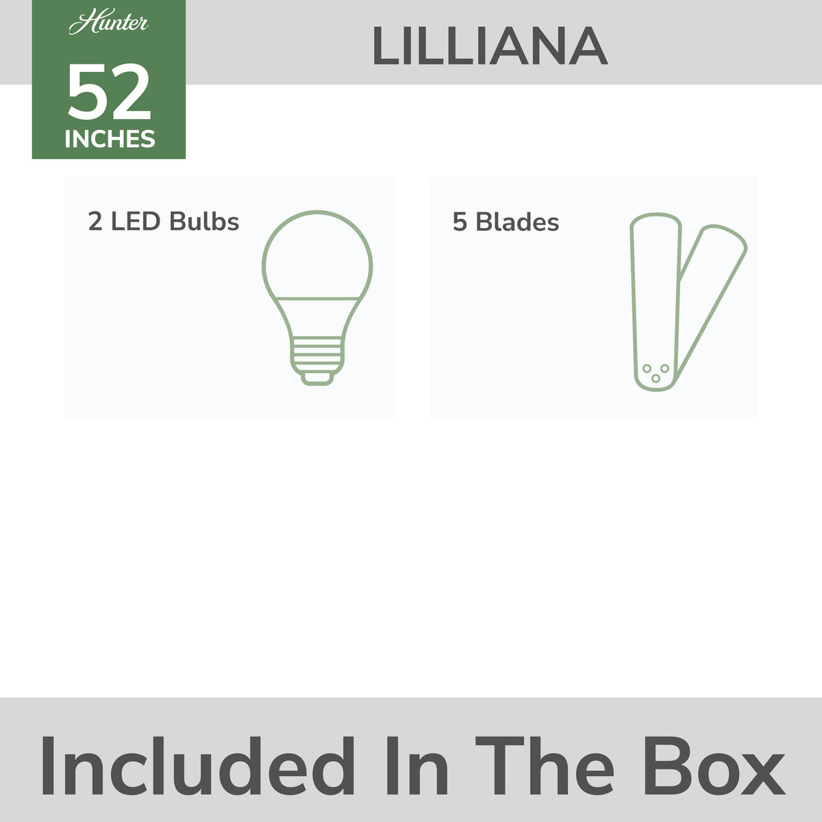 52 inch Lilliana Fresh White Low Profile Ceiling Fan with LED Light Kit and Pull Chain
