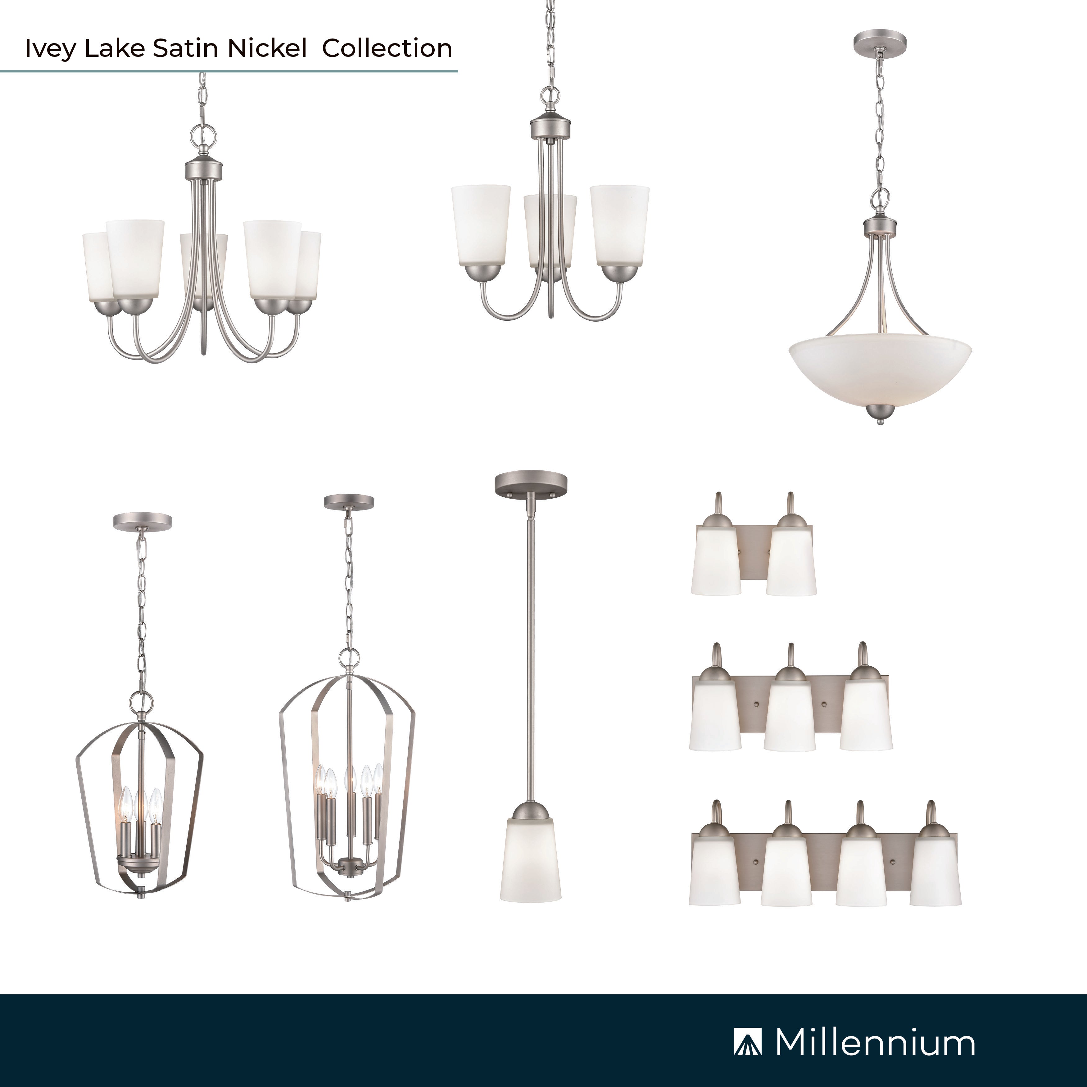 16'' Ivey Lake Satin Nickel 3 Light Bath Vanity