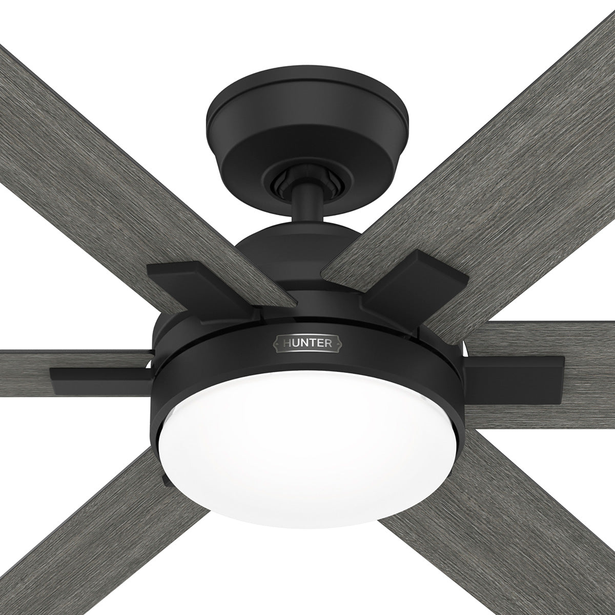52 inch Georgetown ENERGY STAR® HunterExpress Matte Black Ceiling Fan with LED Light Kit and Handheld Remote