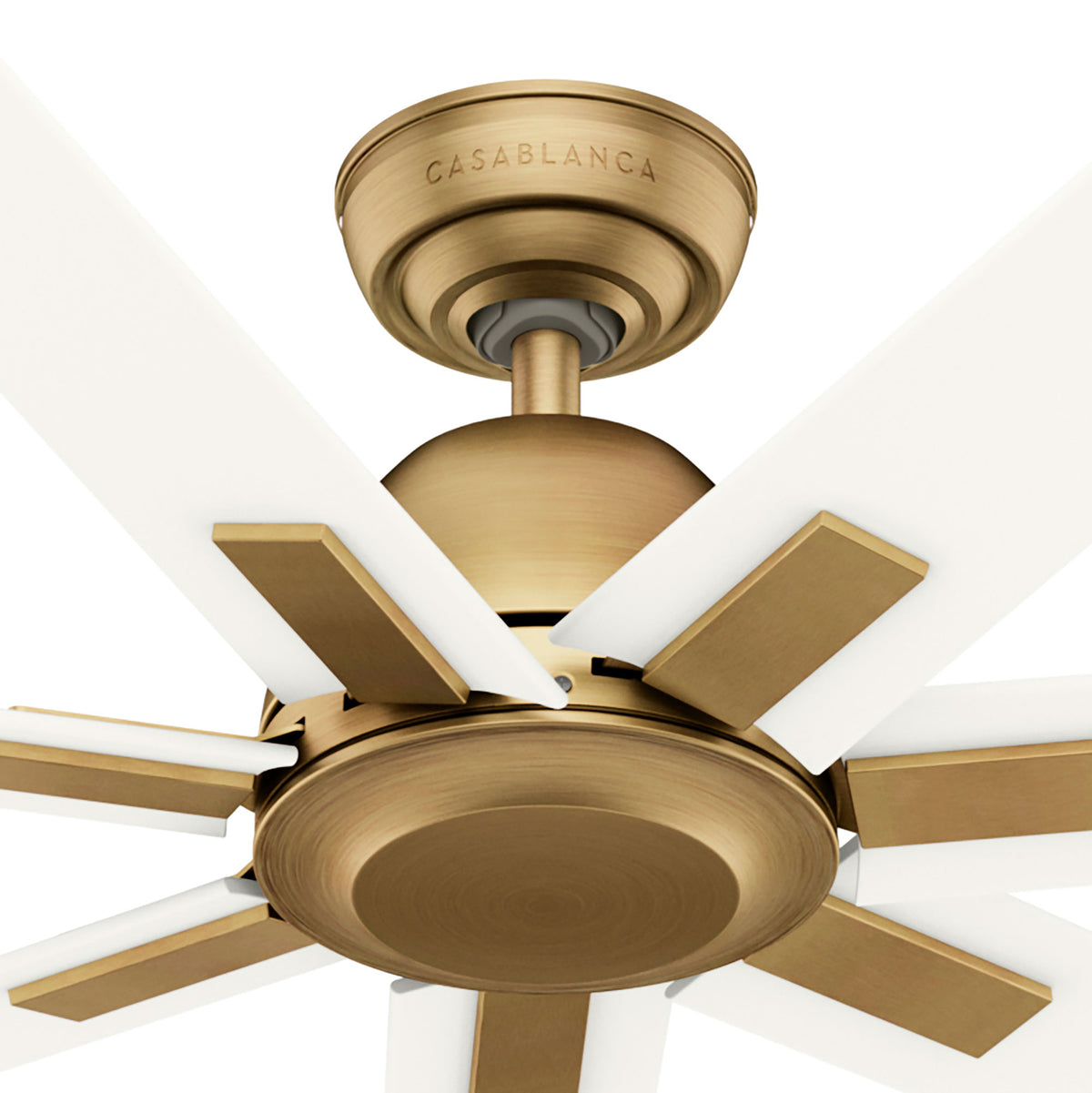 Casablanca 72 inch Bayhaven ENERGY STAR® Alturas Gold Damp Rated Ceiling Fan and Wall Control and Handheld Remote