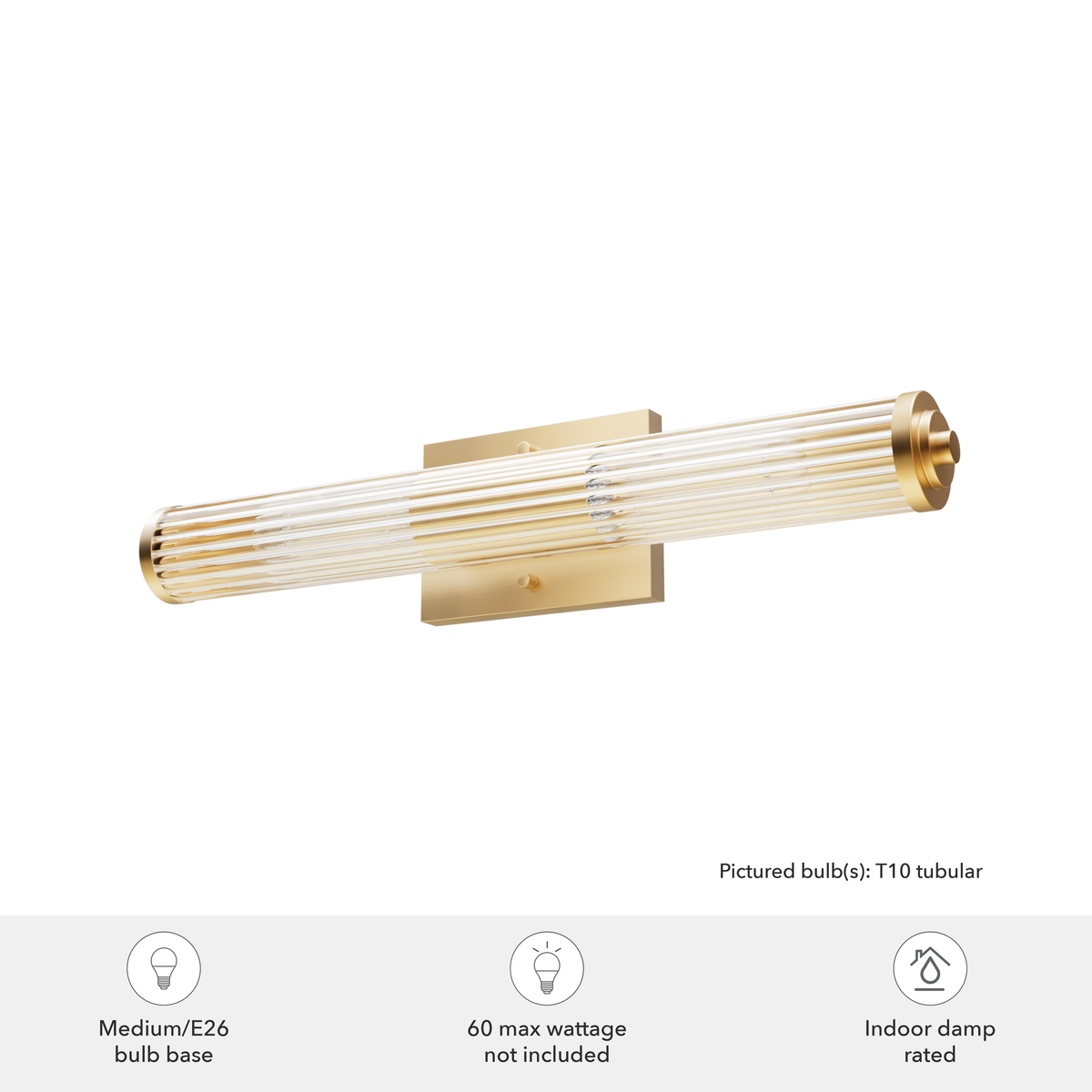 Holly Grove 24-inch 2-light Alturas Gold Vanity Light with Clear Glass