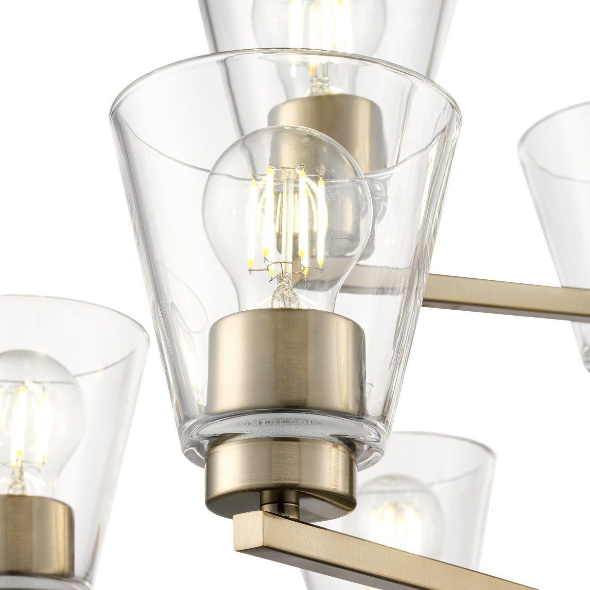 28.5-inch Strayhan Modern Gold 9-Light Clear Glass Chandelier