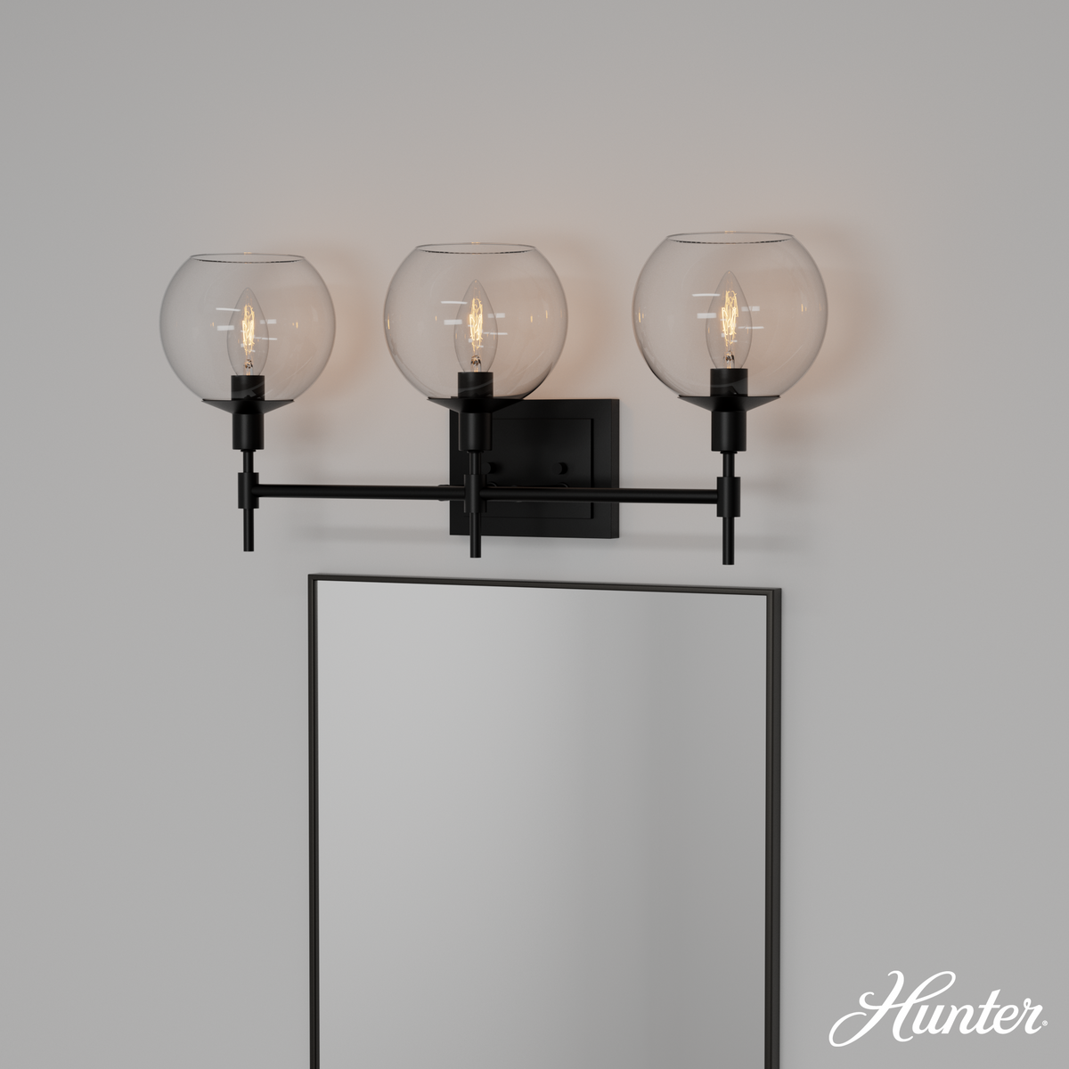 Carrington Isle 27-inch 3-light Matte Black and Luxe Gold Vanity Light with Matte Black Metal Shade