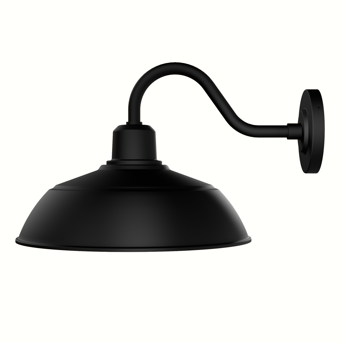 Mill Valley 14-inch 1-light Matte Black and White Outdoor Wall Light with Metal Shade