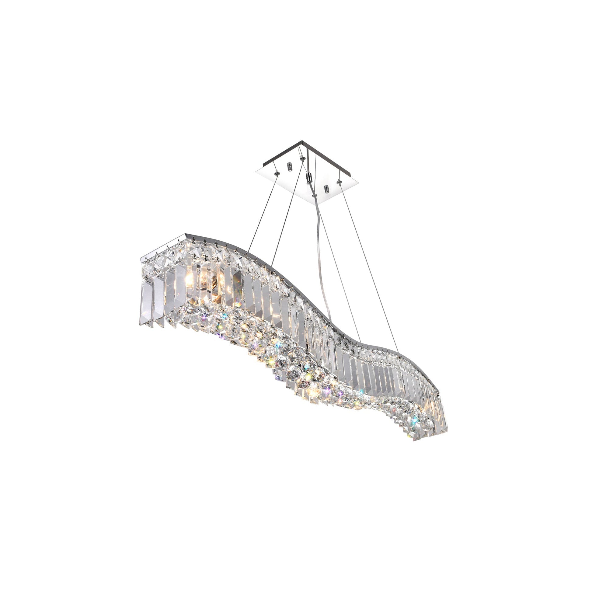 Glamorous 5 Light Chrome Chandelier Down Fixture