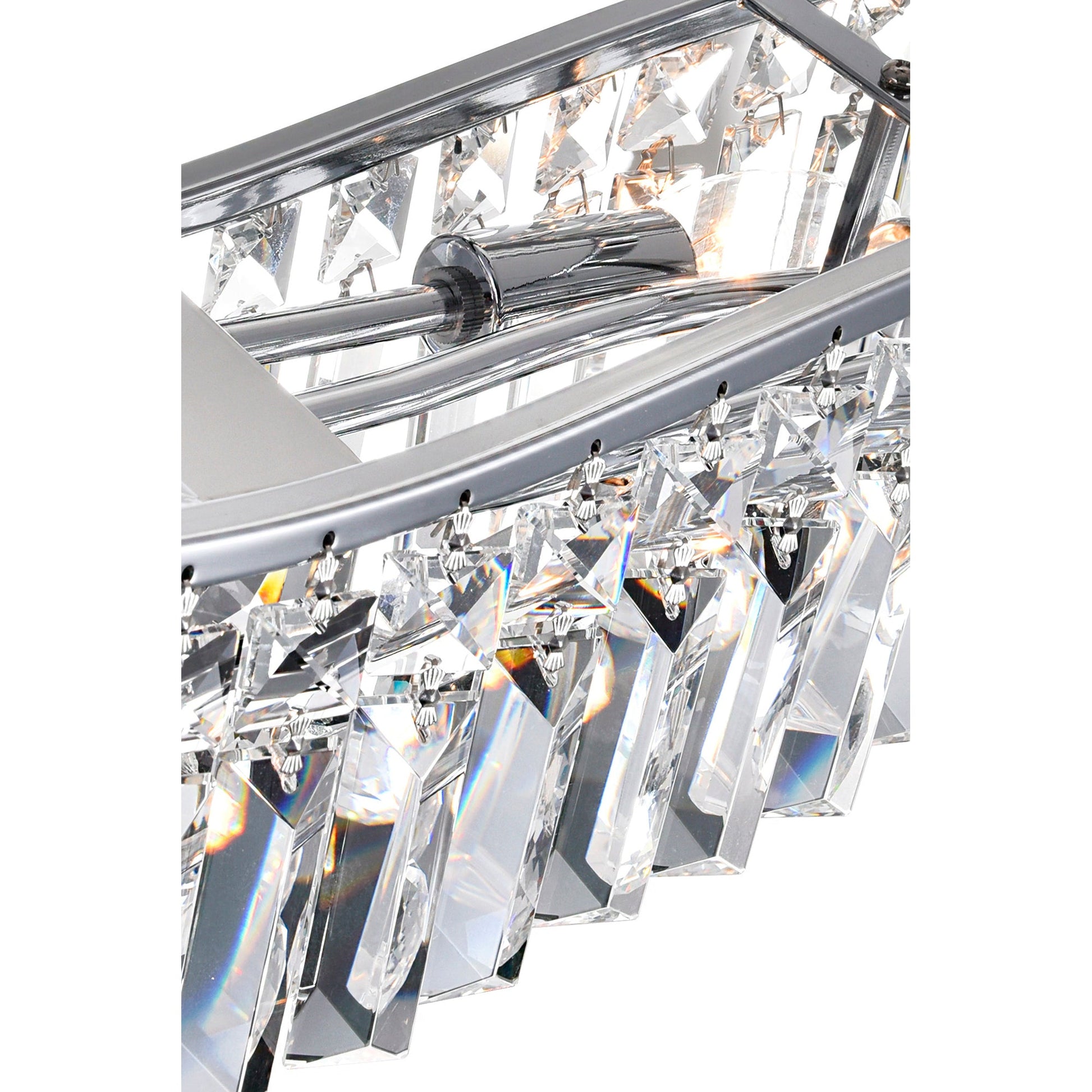 Glamorous 5 Light Chrome Chandelier Down Fixture