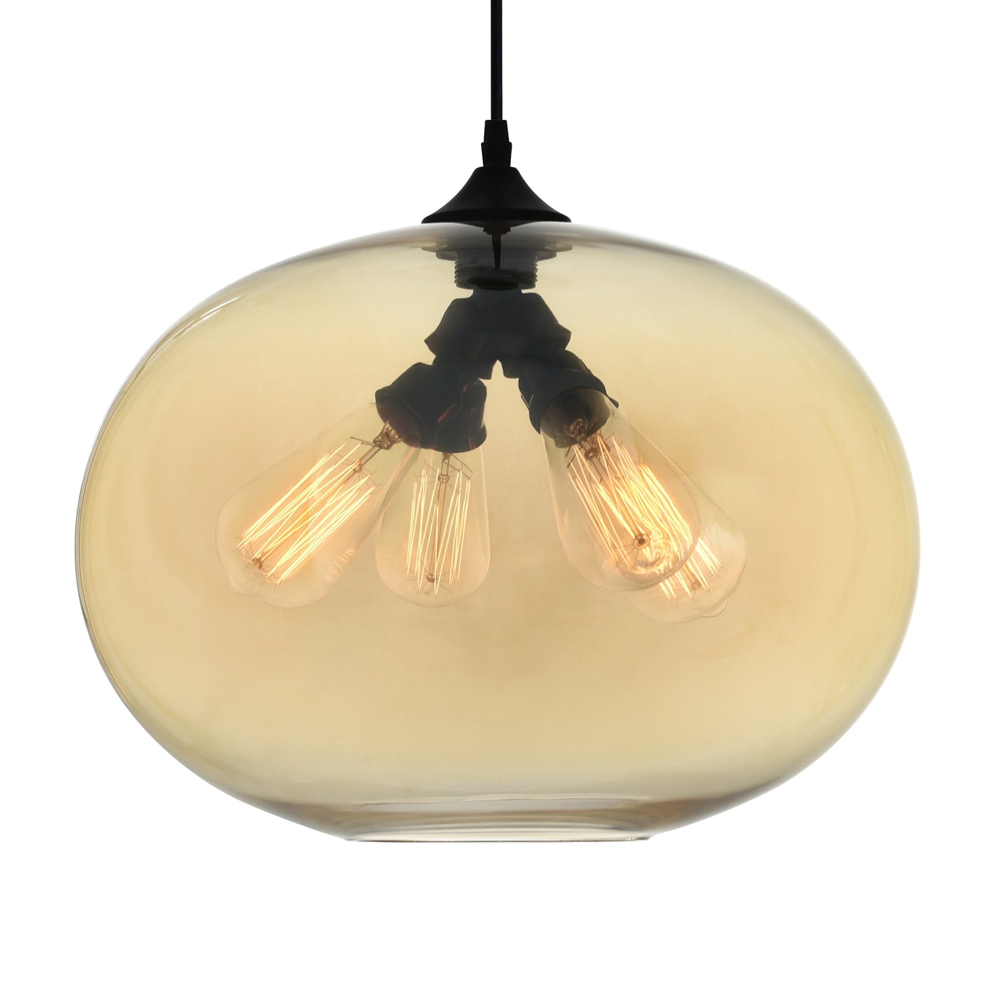 Glass 4 Light 16in Amber Glass Pendant