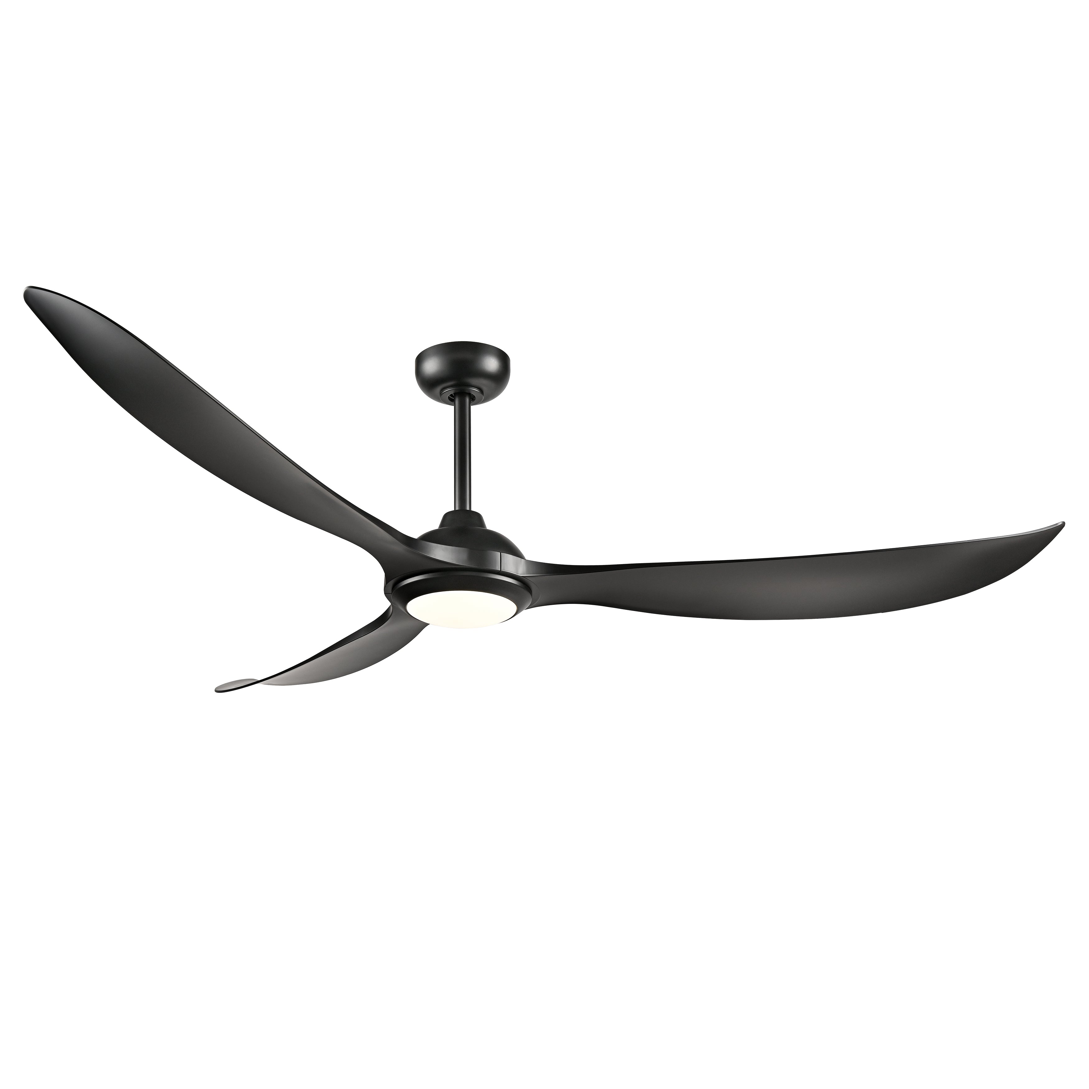 Wynleaf 72'' 3 Blades Matte Black Led indoor & Outdoor DC Ceiling Fan With Wall Control