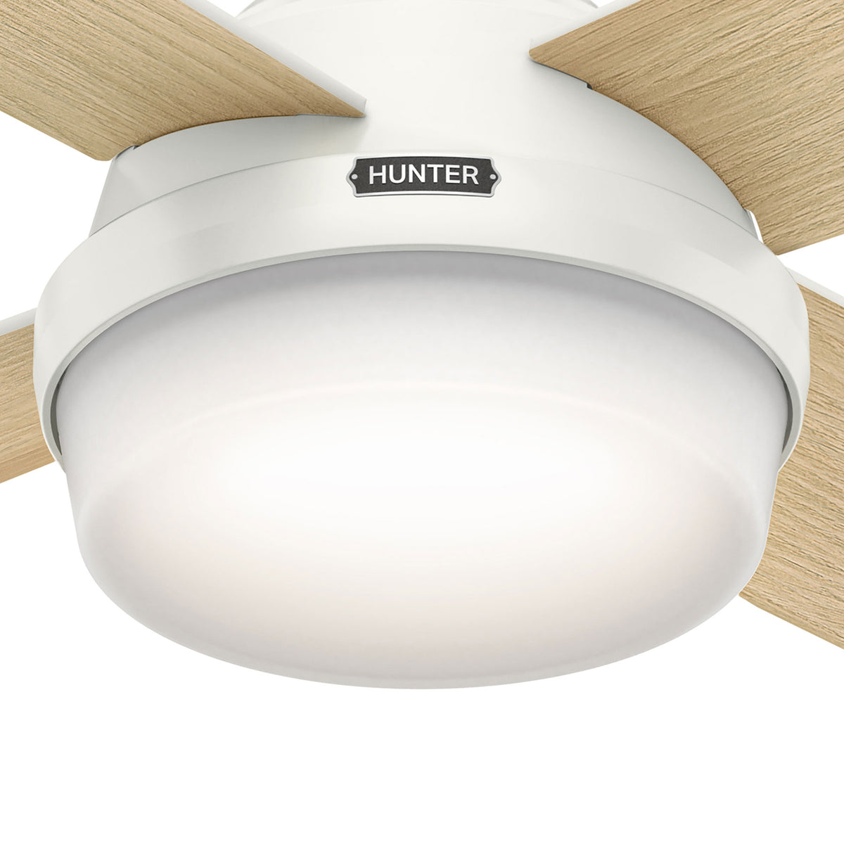 52 inch Dempsey Fresh White Ceiling Fan with LED Light Kit and Handheld Remote