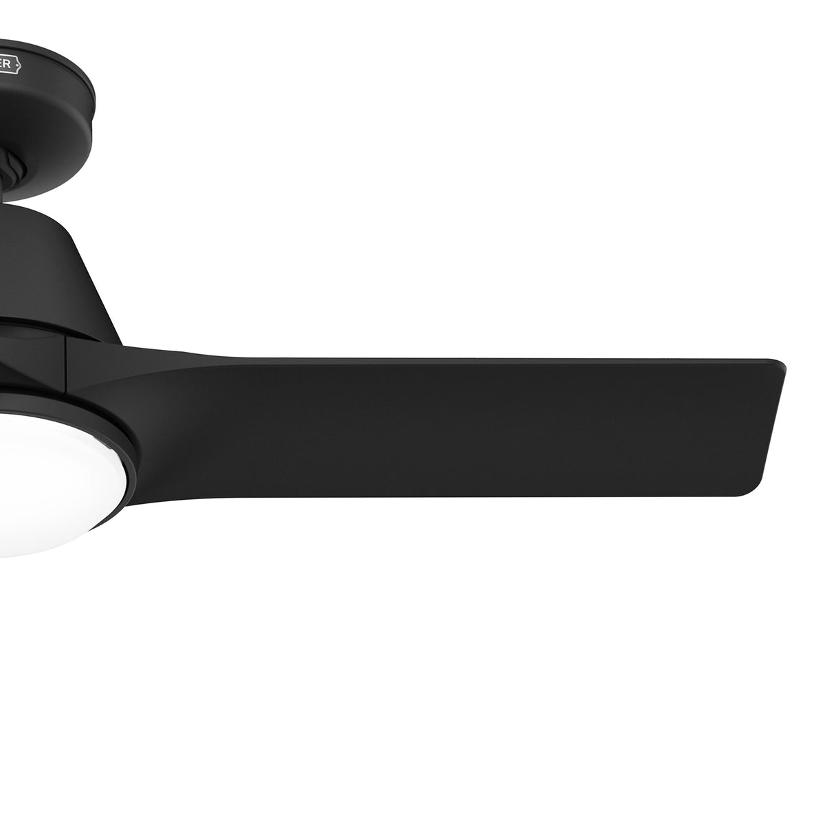 44 inch Aeronaut Wi-Fi ENERGY STAR® Matte Black Damp Rated Ceiling Fan with LED Light Kit and Handheld Remote