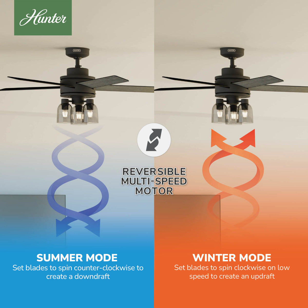 52 inch Lochemeade Matte Black Ceiling Fan with LED Light Kit and Handheld Remote