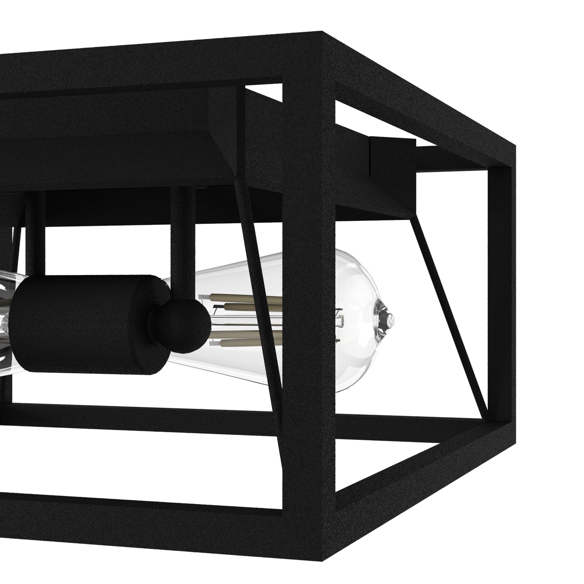 Doherty 12-inch 2-light Natural Black Iron Flush Mount Ceiling Light