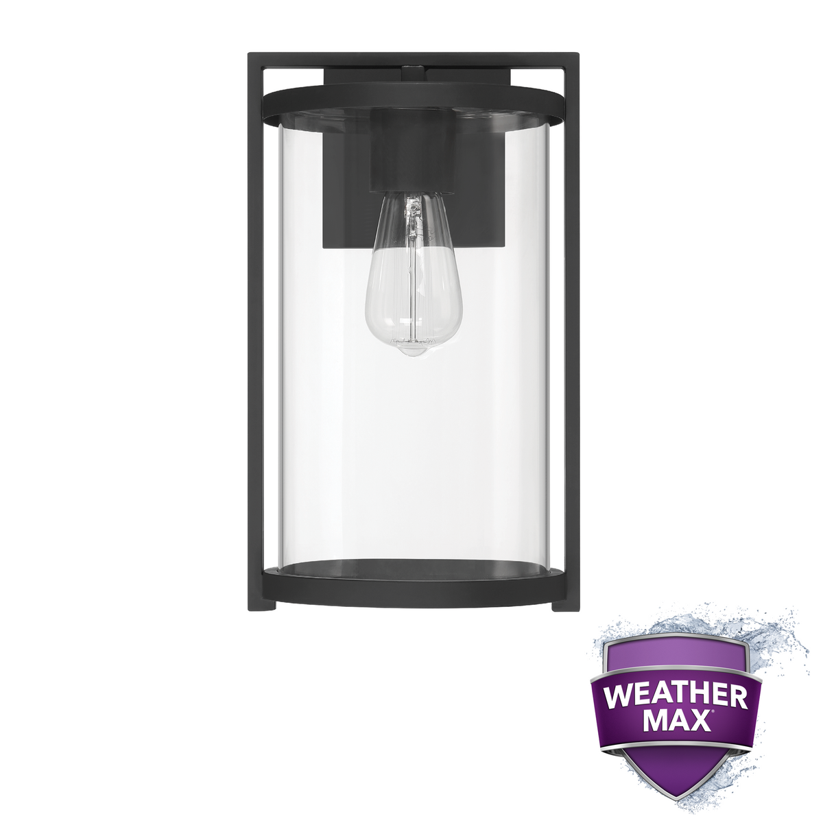 Astwood 14-inch 1-light Matte Black Outdoor Wall Light with Clear Glass