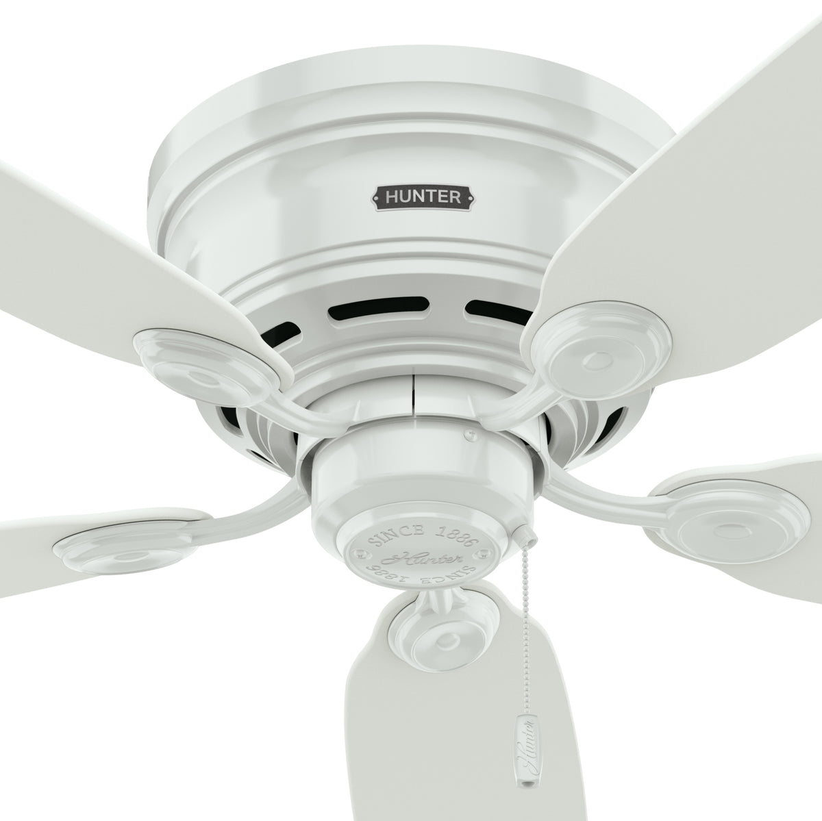 42 inch Low Profile White Low Profile Ceiling Fan and Pull Chain