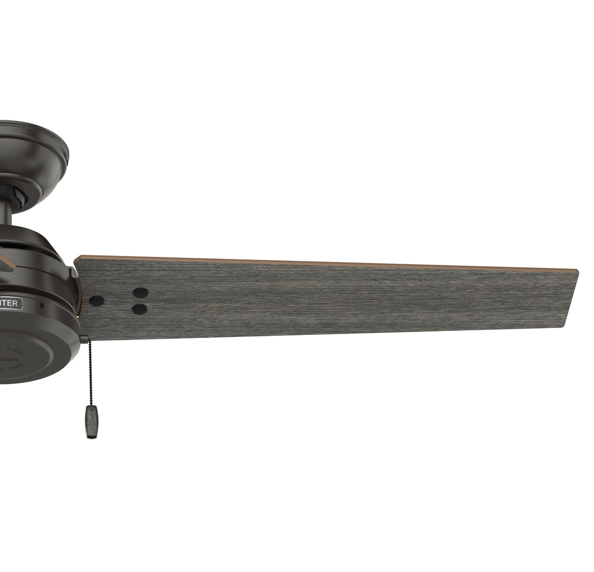 52 inch Cassius Noble Bronze Damp Rated Ceiling Fan and Pull Chain