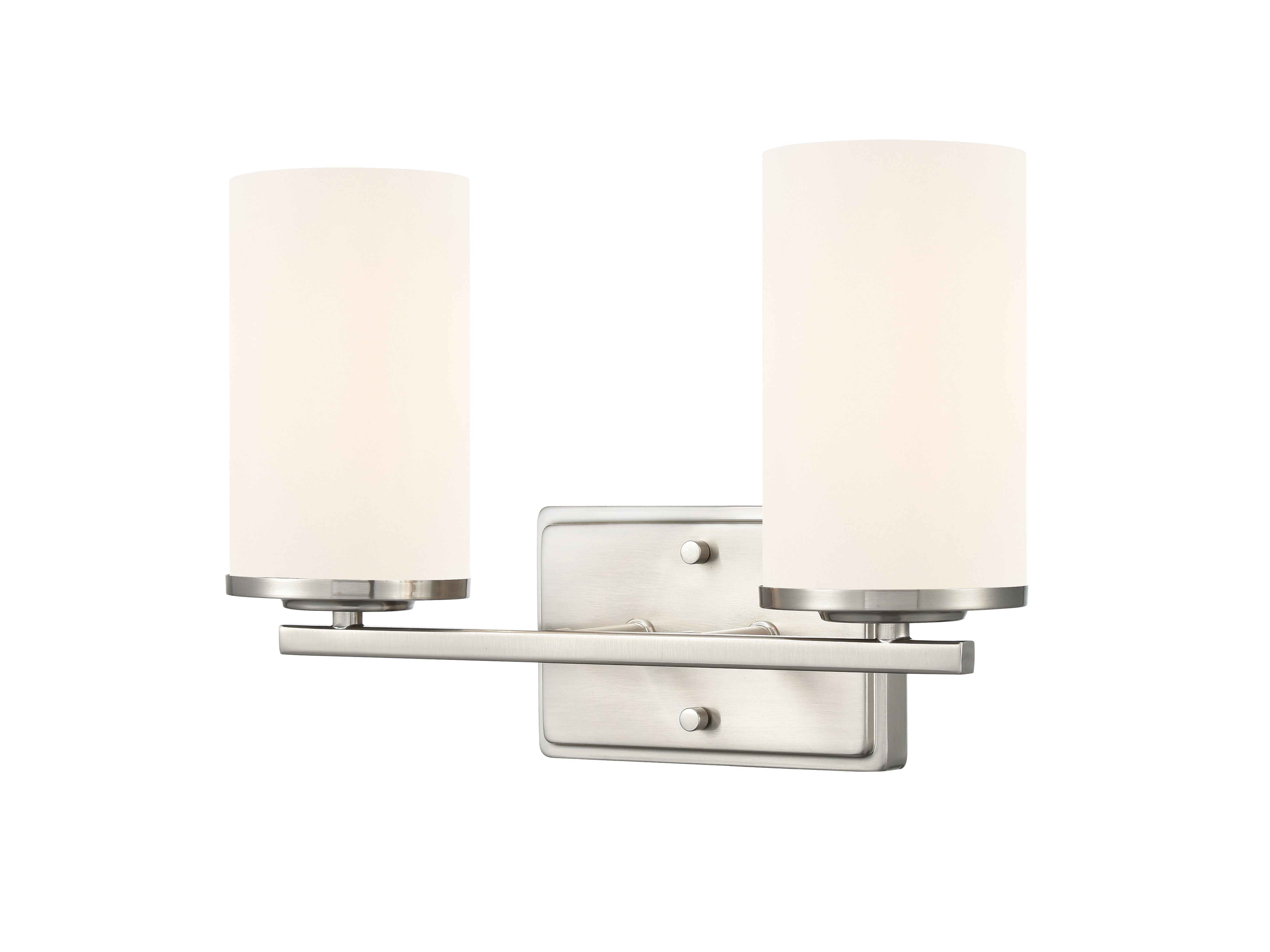 14-inch Verlana Brushed Nickel 2-Light Etched White Glass Bathroom Vanity Light