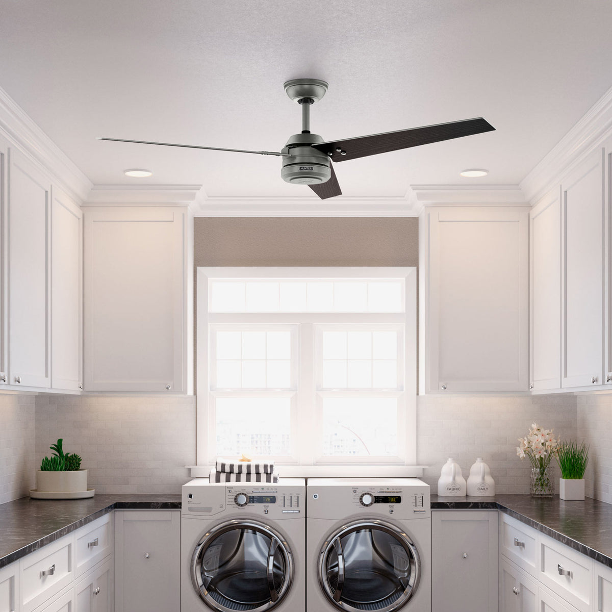 60 inch Cassius ENERGY STAR® Matte Silver Damp Rated Ceiling Fan and Wall Control