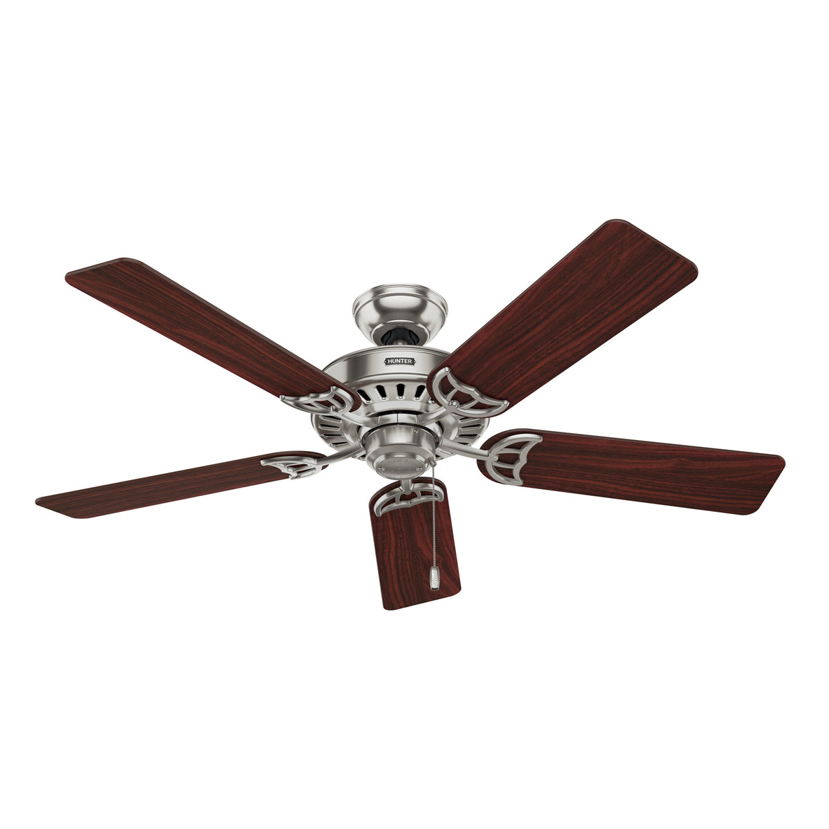 52 inch Studio Series Brushed Nickel Ceiling Fan with LED Light Kit and Pull Chain