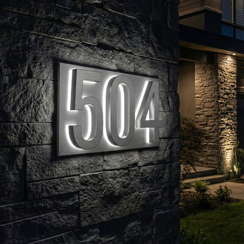 Illuminated Address Numbers - Stainless Steel - 6000K