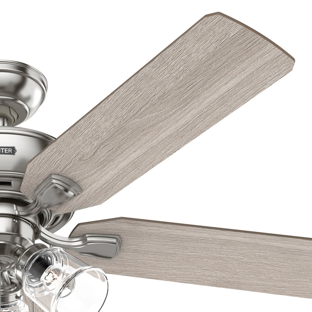 52 inch Rosner Brushed Nickel Ceiling Fan with LED Light Kit and Pull Chain