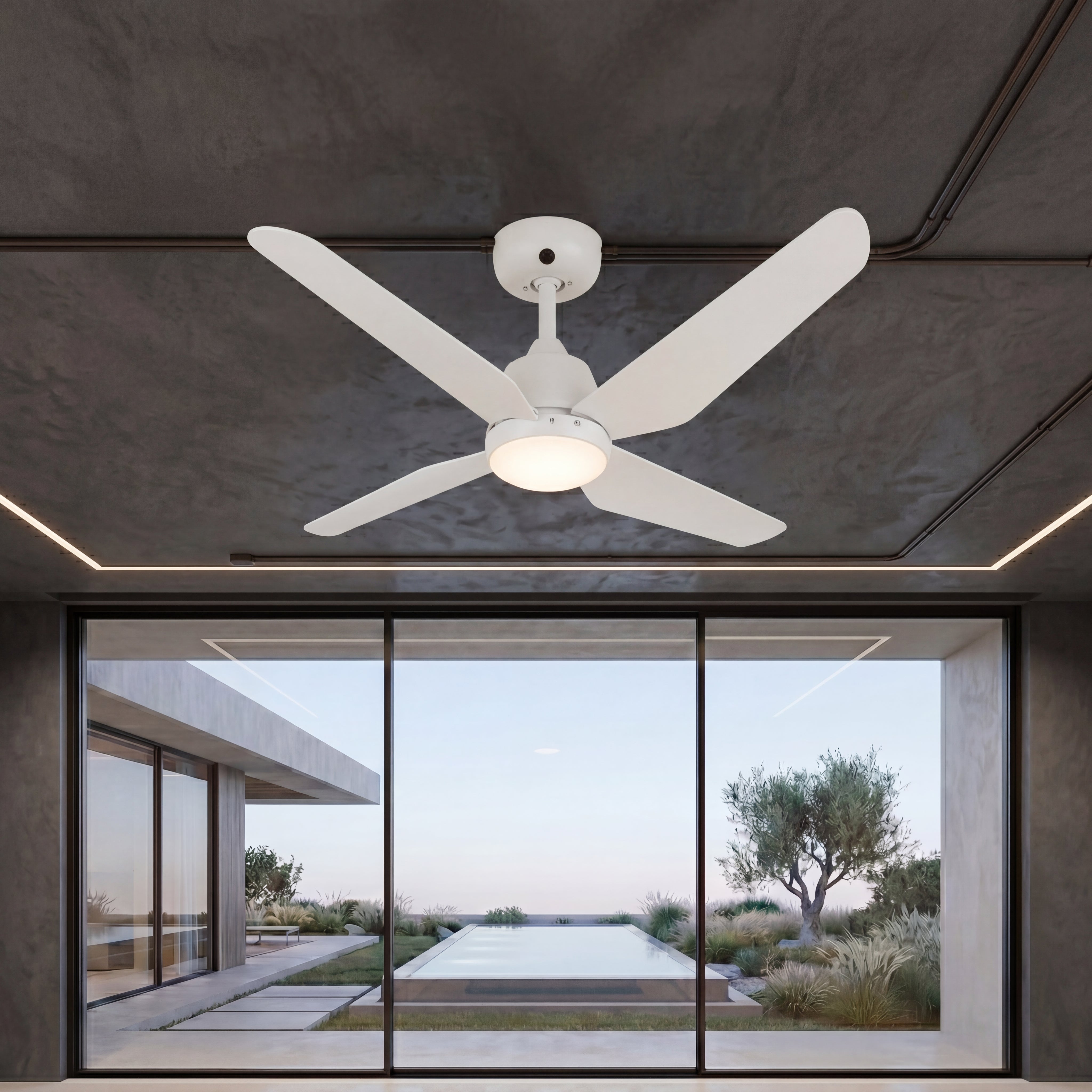 Aria 52 Inch White Fan with 1 Light and Remote