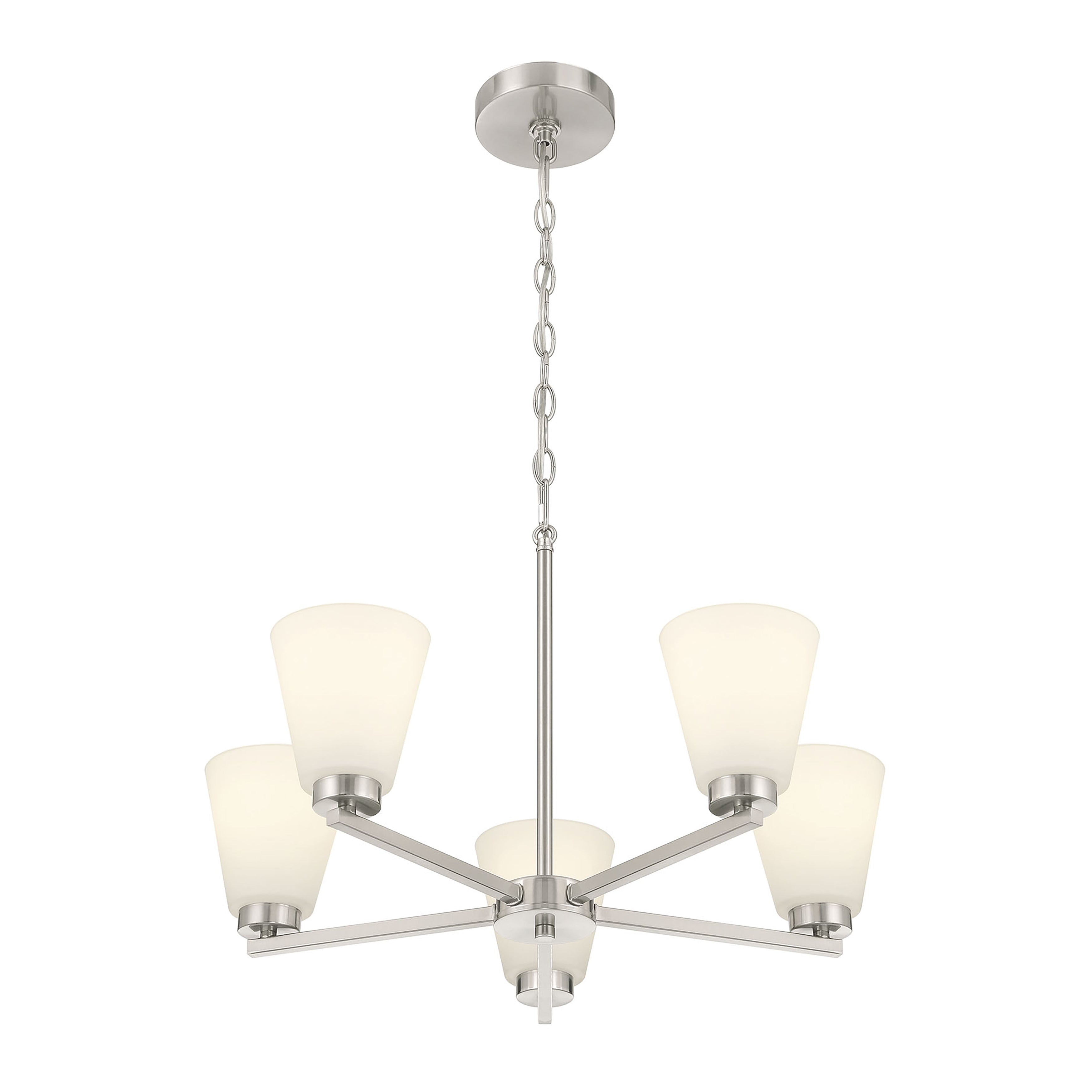 14.75'' Strayhan Brushed Nickel 5 Light Chandelier