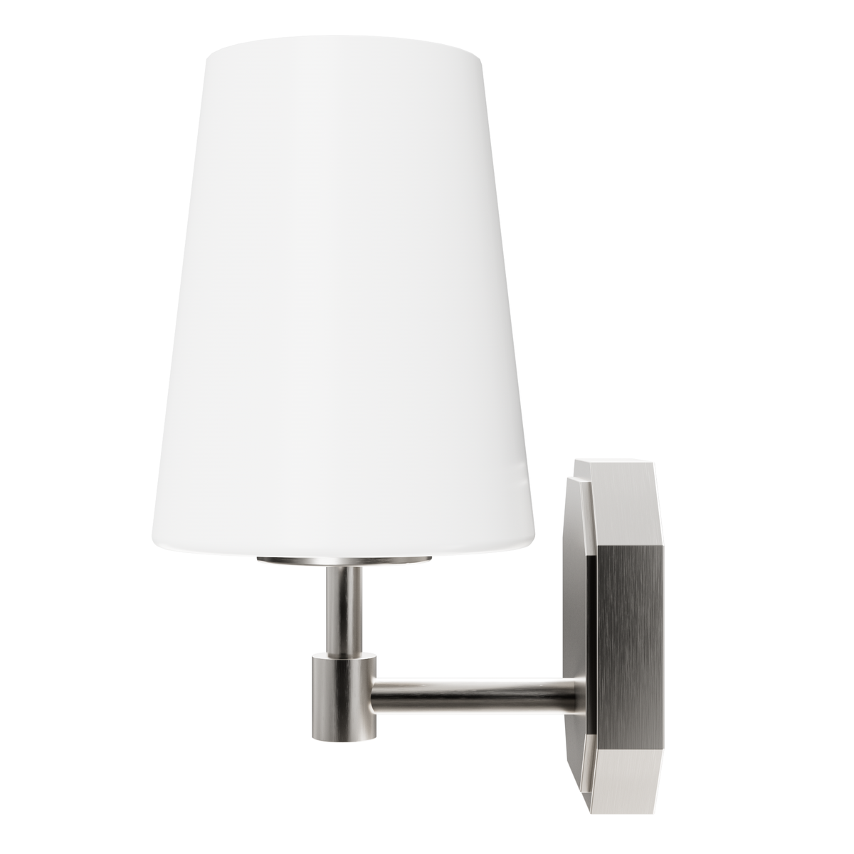 Nolita 10-inch 1-light Brushed Nickel Wall Sconce with Cased White Glass