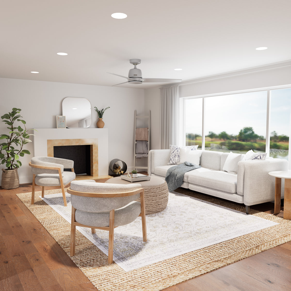 52 inch Malden Dove Grey Ceiling Fan and Handheld Remote