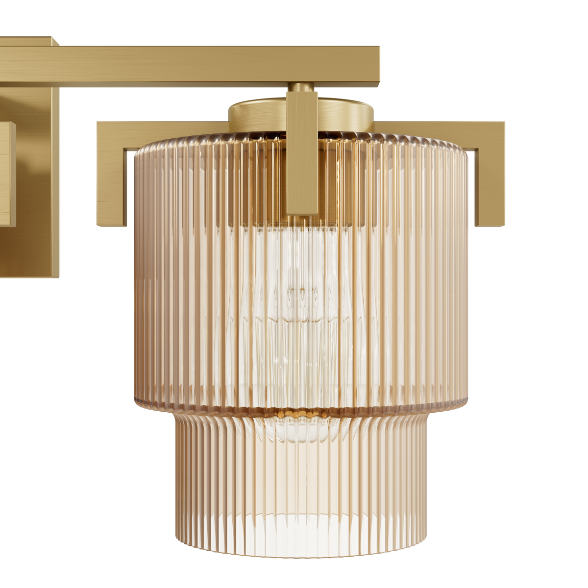 Ontario 24-inch 3-light Luxe Gold Vanity Light with Amber Glass