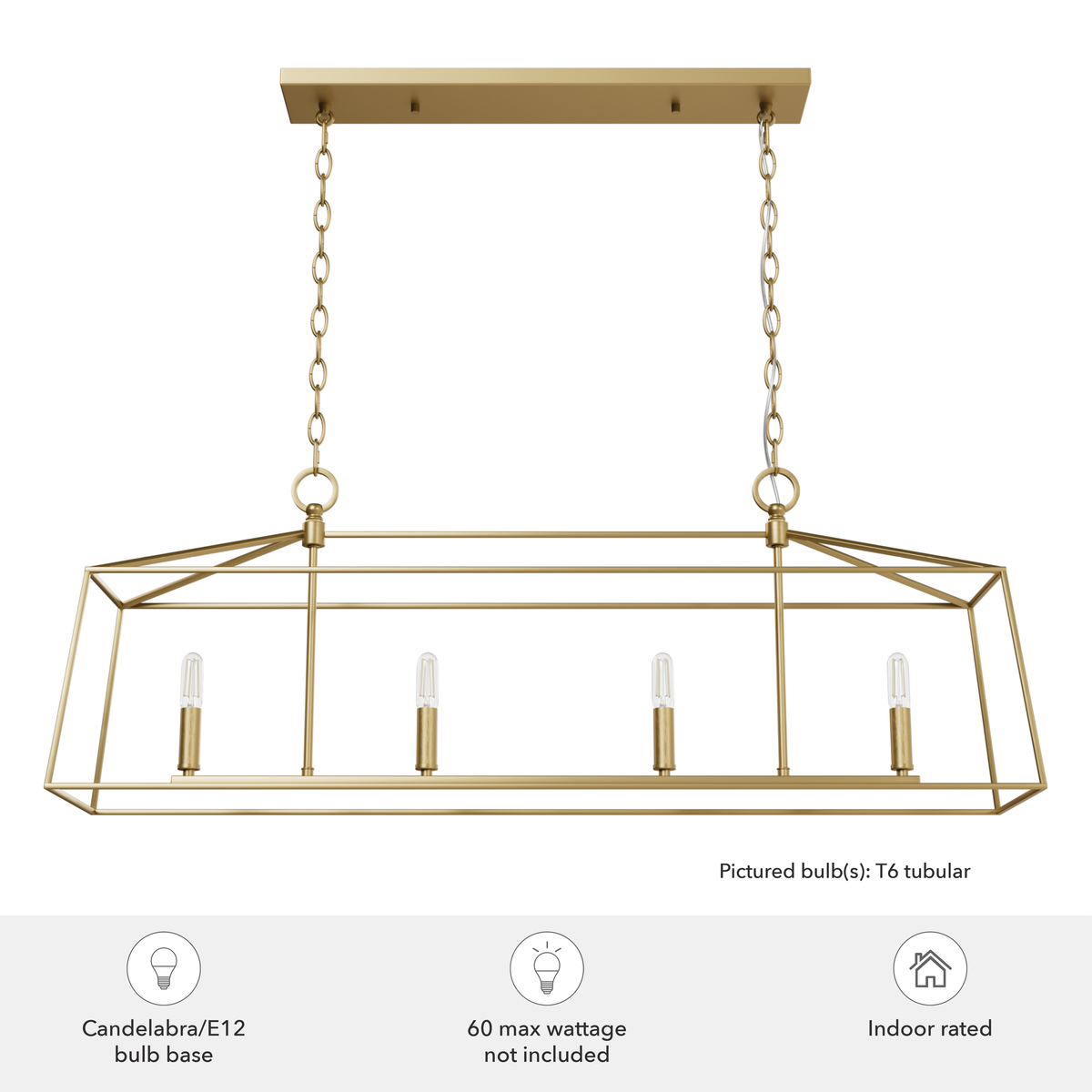 Fair Oaks 40-inch 4-light Luxe Gold Linear Chandelier