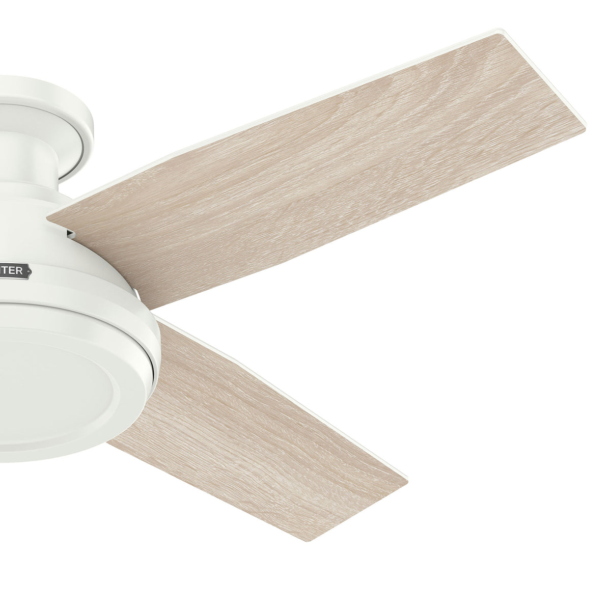 44 inch Dempsey Fresh White Low Profile Ceiling Fan and Handheld Remote