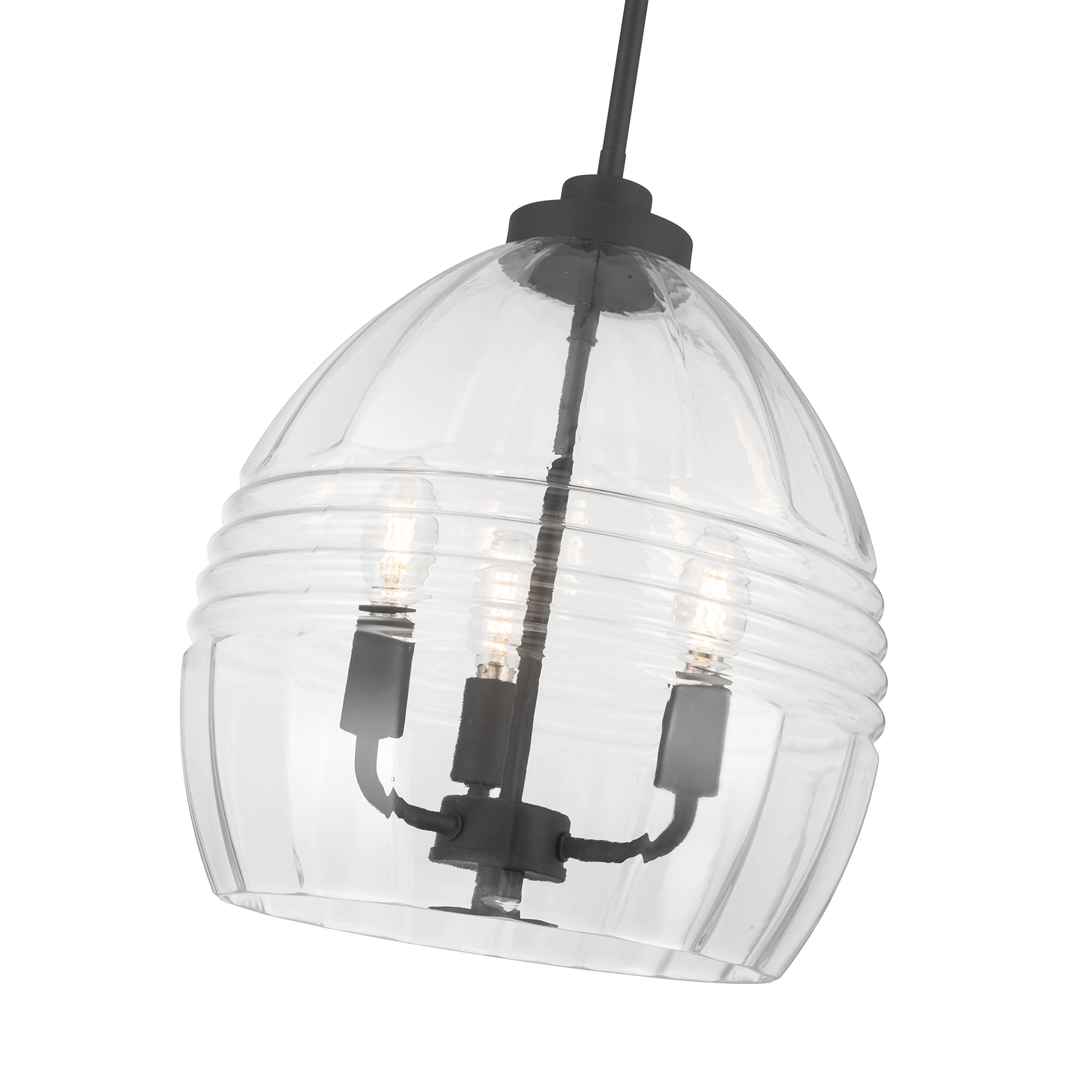 15.25'' Miravelle Matte Black 3 Light Pendant