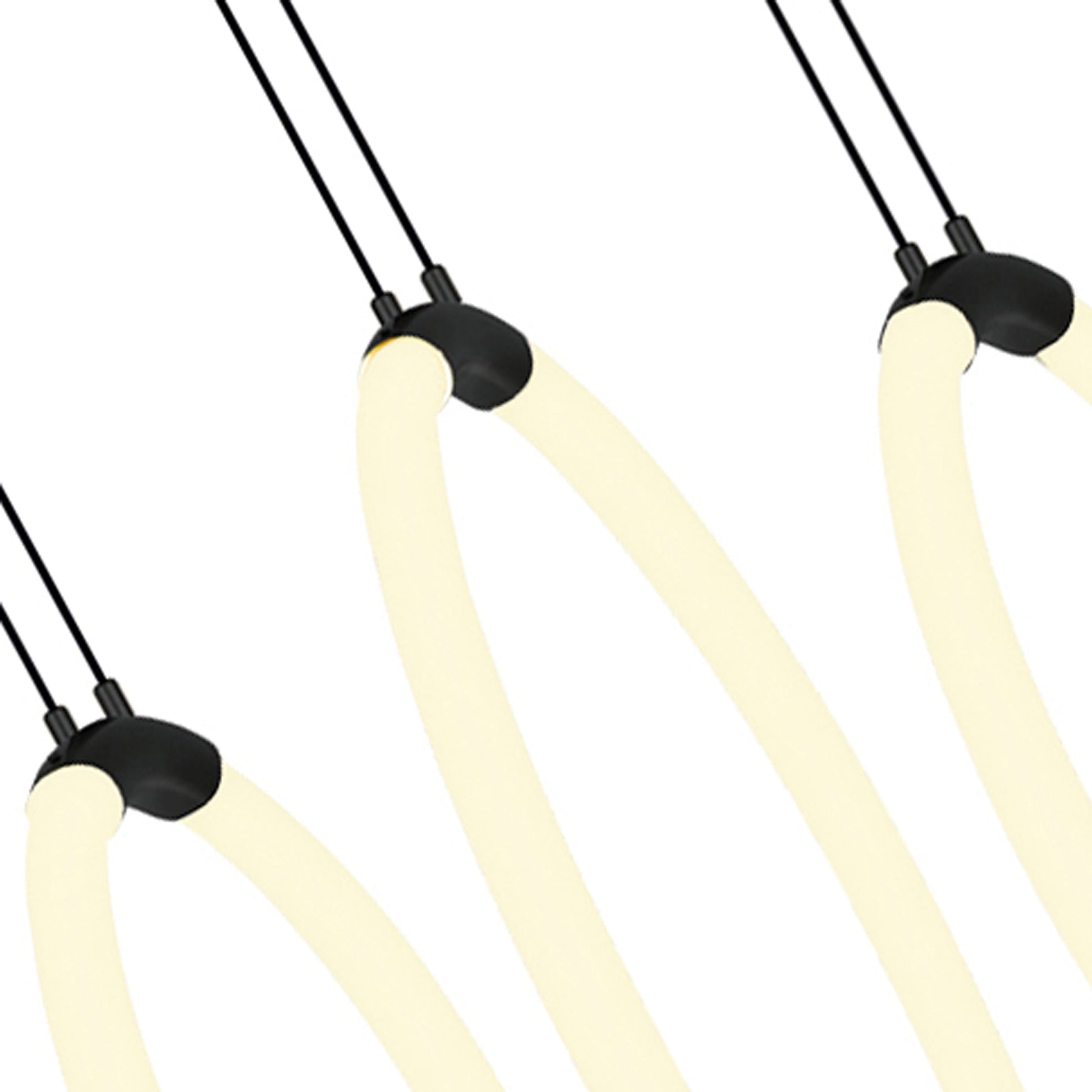 Hoops Integrated LED Black Chandelier