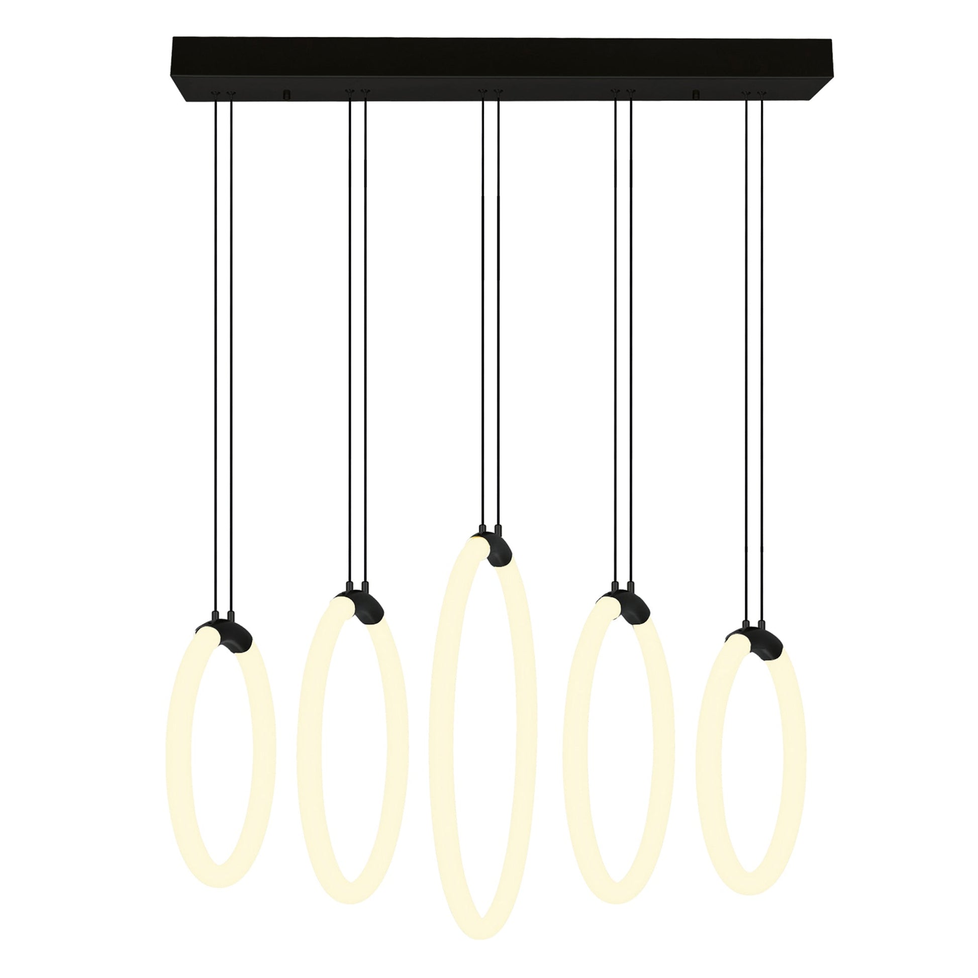 Hoops Integrated LED Black Chandelier