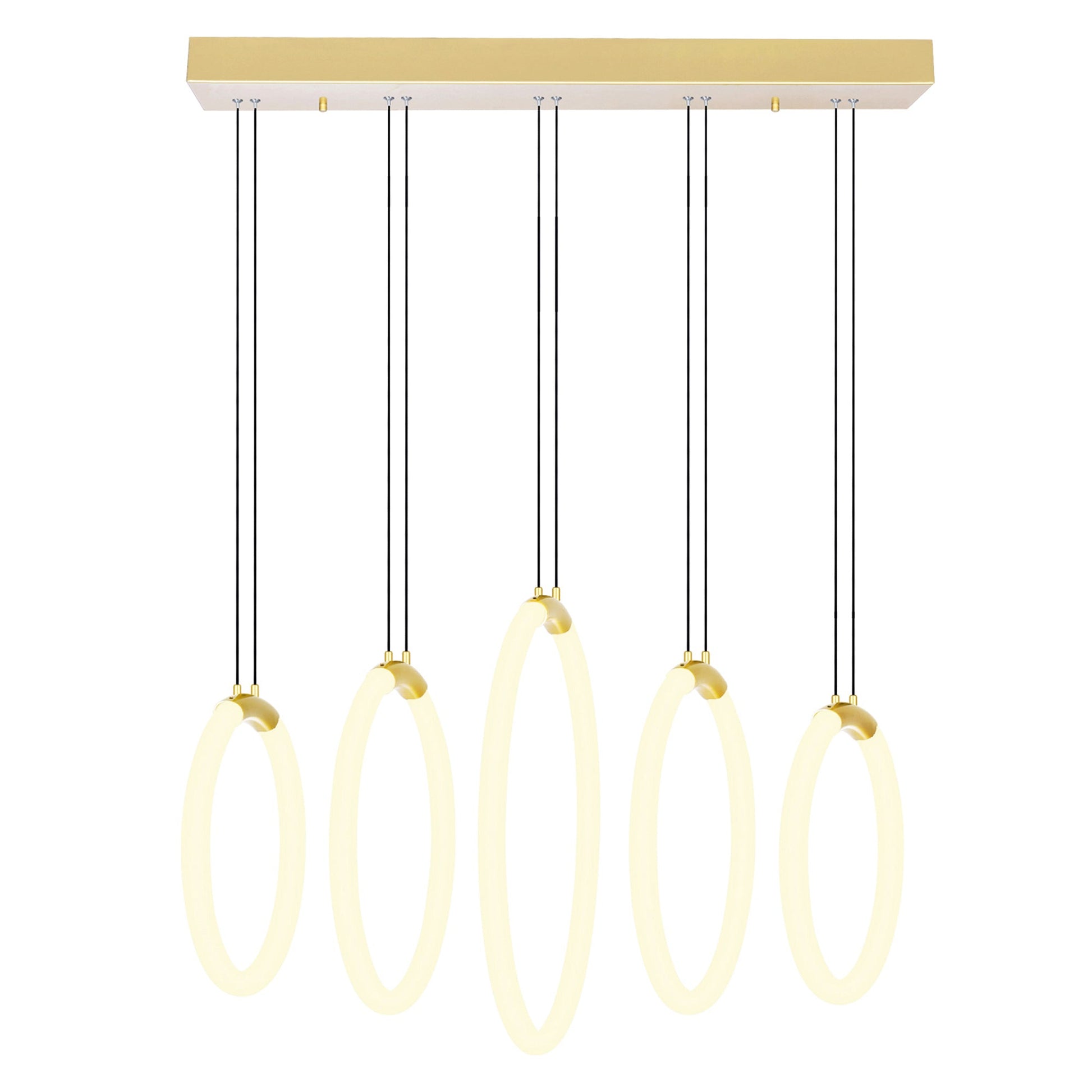 Hoops Integrated LED Gold Chandelier