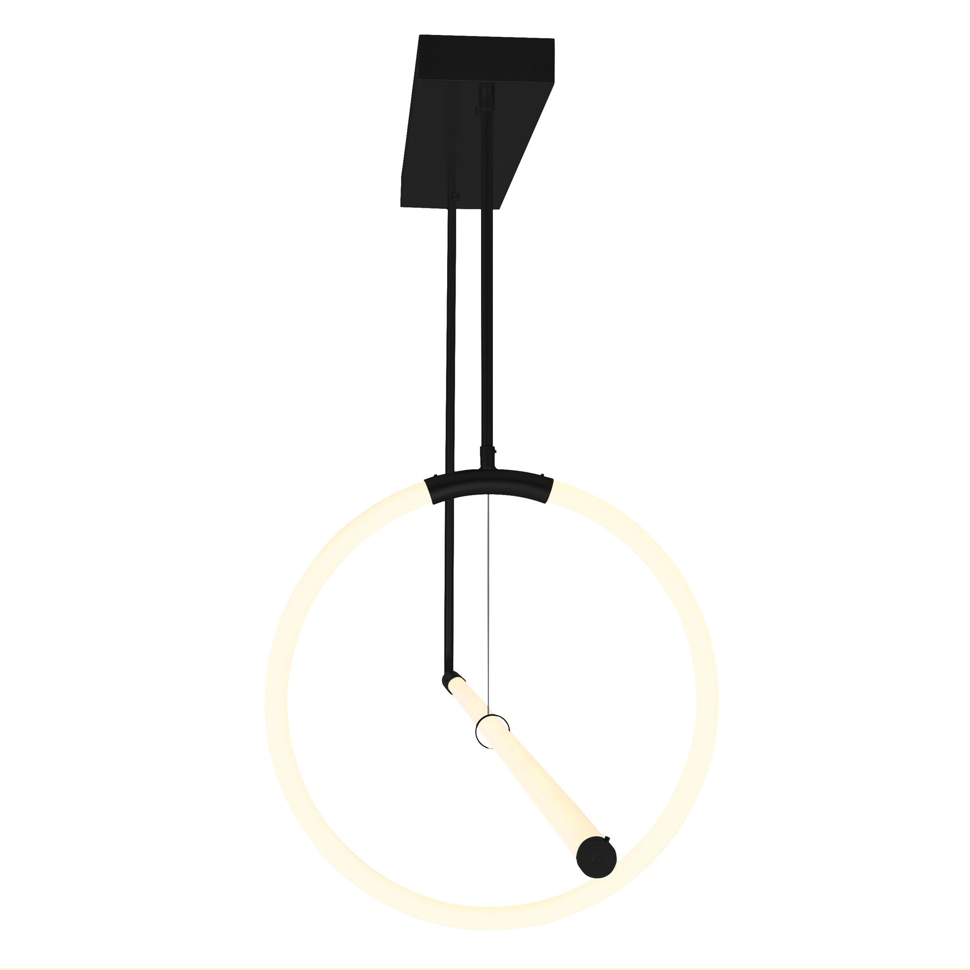 Hoops Integrated LED Black Chandelier
