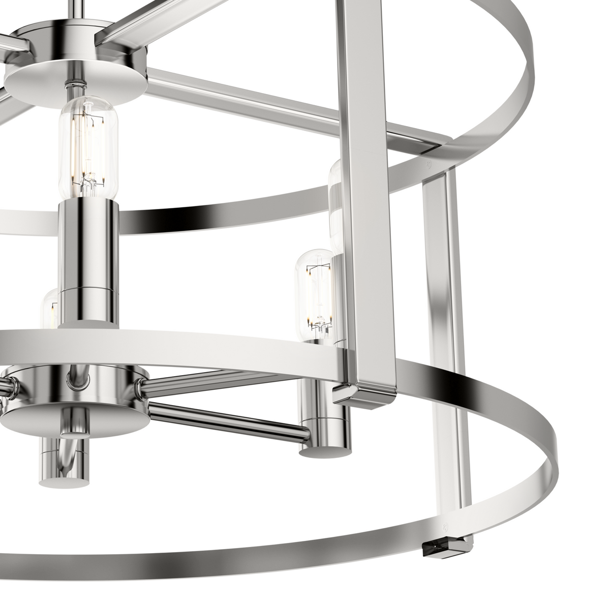 Astwood 26-inch 6-light Polished Nickel Drum Chandelier with Clear Glass