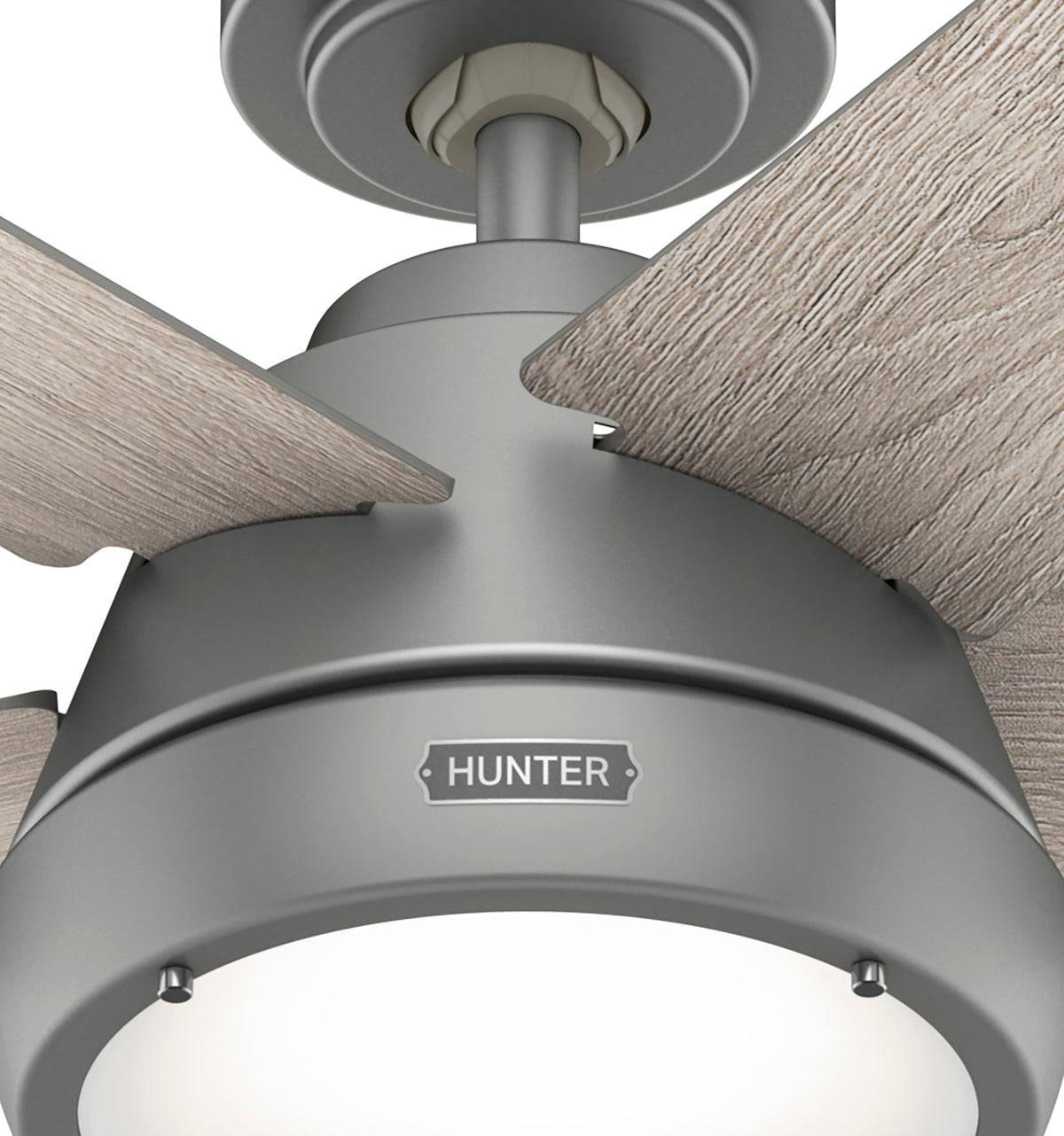52 inch Burroughs Matte Silver Ceiling Fan with LED Light Kit and Handheld Remote
