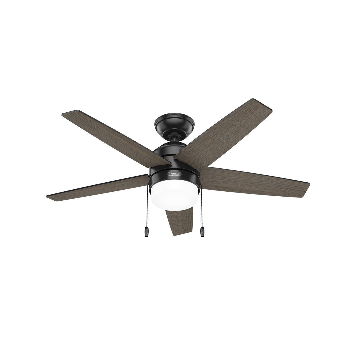 44 inch Bardot Matte Black Ceiling Fan with LED Light Kit and Pull Chain